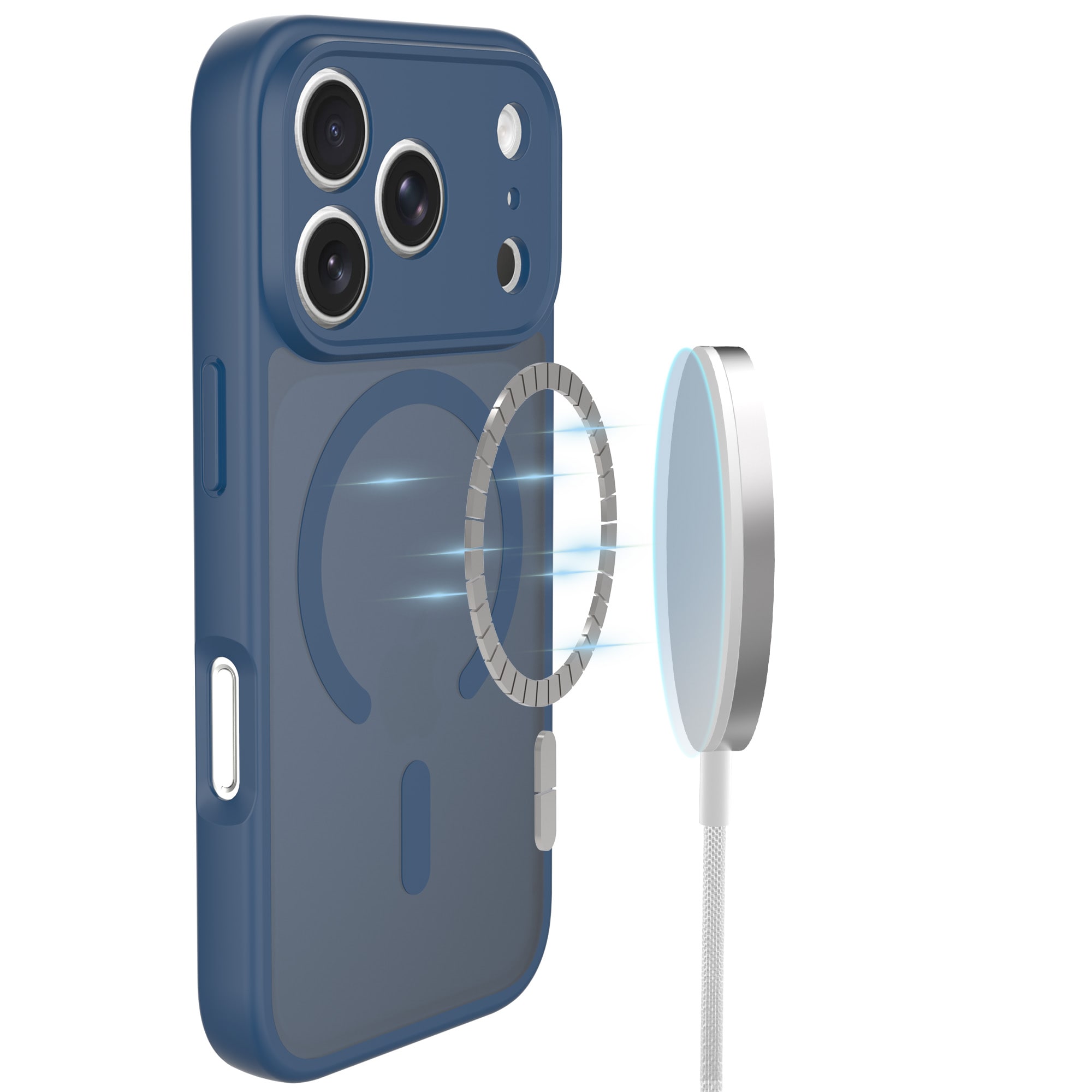 Magnetic Hybrid Hoesje iPhone 17 Pro Max Dark Blue