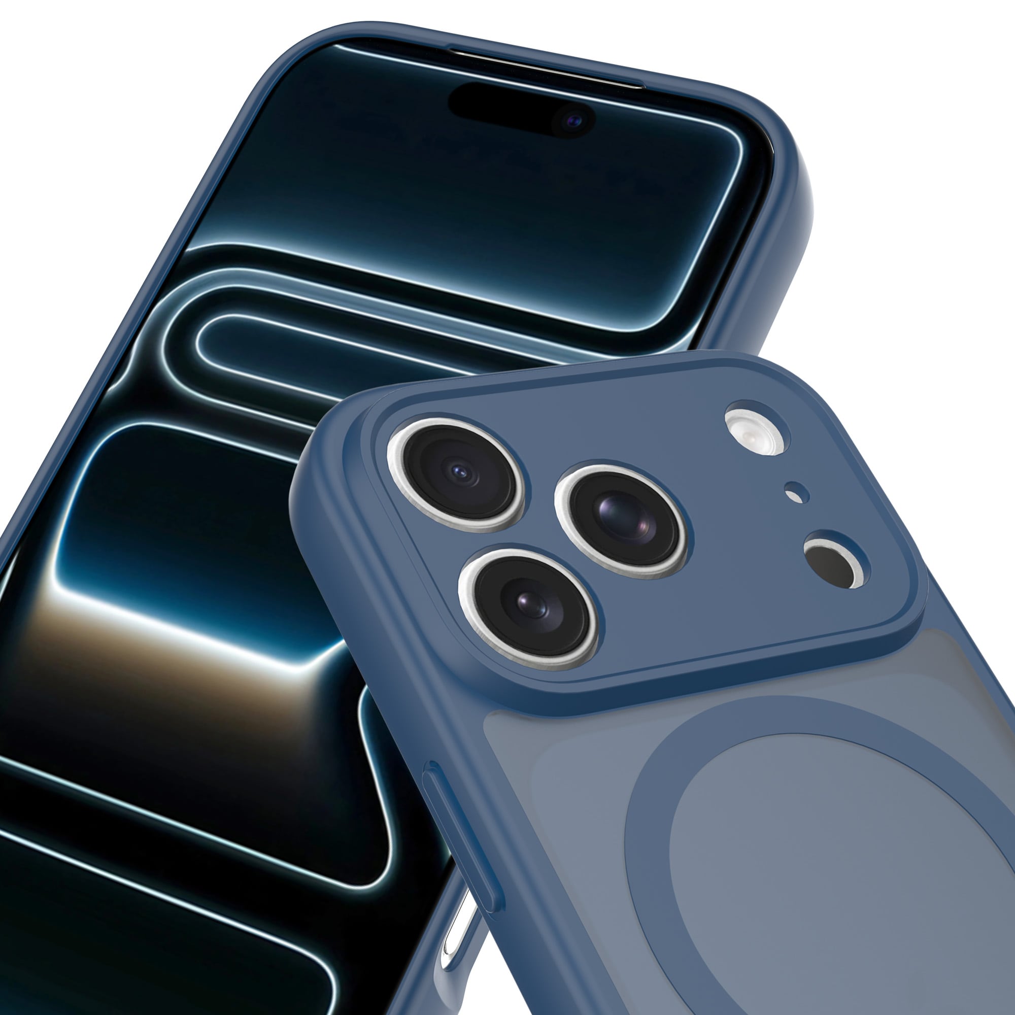 Magnetic Hybrid Hoesje iPhone 17 Pro Max Dark Blue