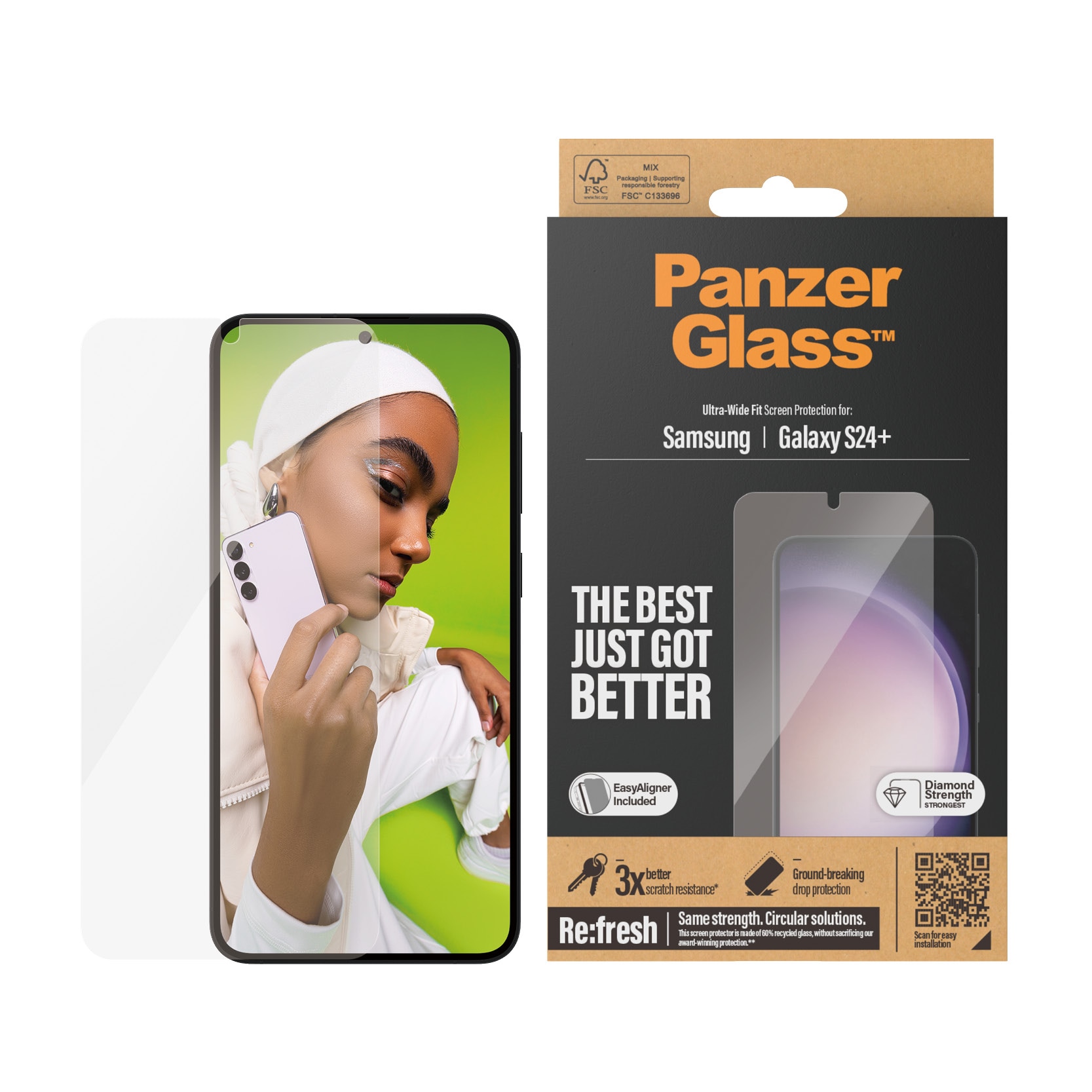 Samsung Galaxy S24 Plus Screen Protector (with EasyAligner) Ultra Wide Fit