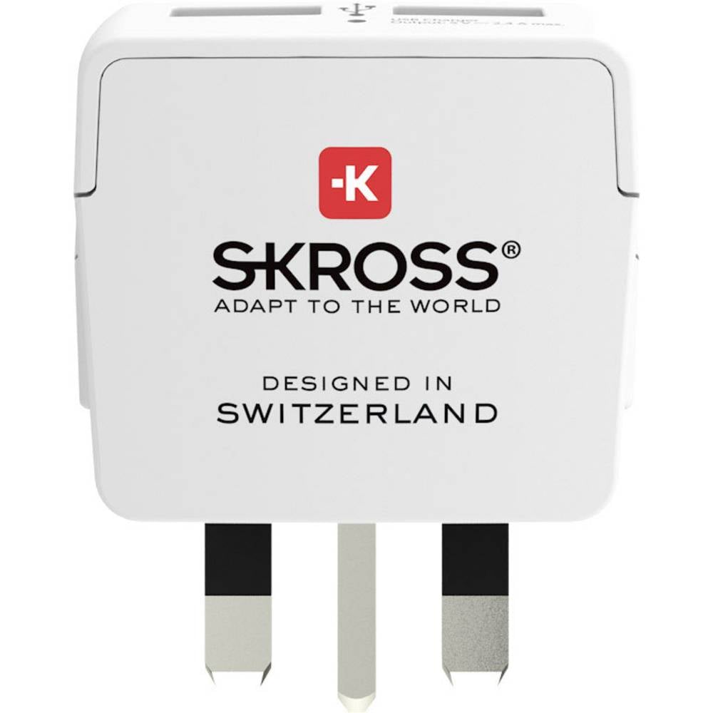 Wereldstekker Europa naar VK met 2 USB-poorten