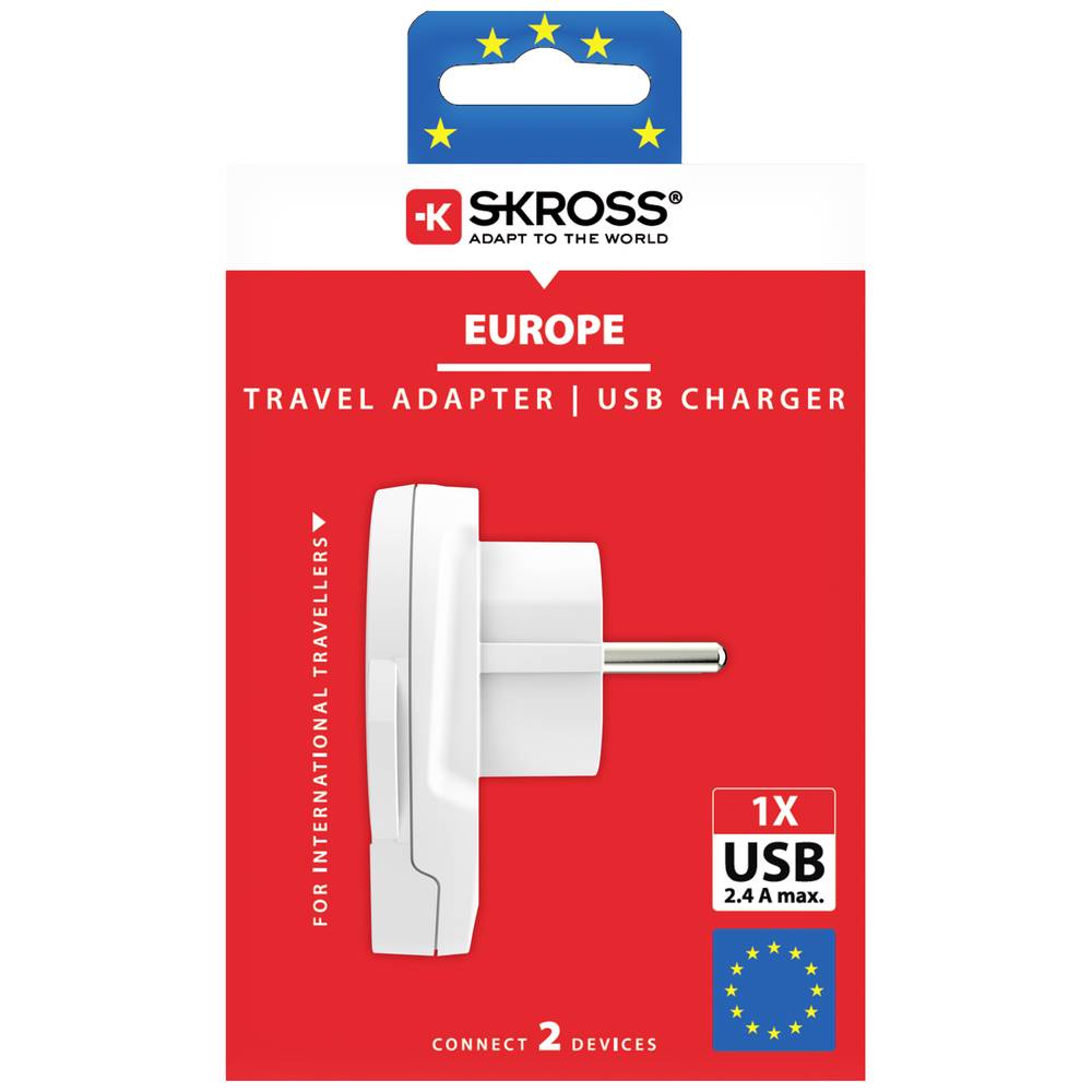 Wereldstekker naar Europa met USB-poort