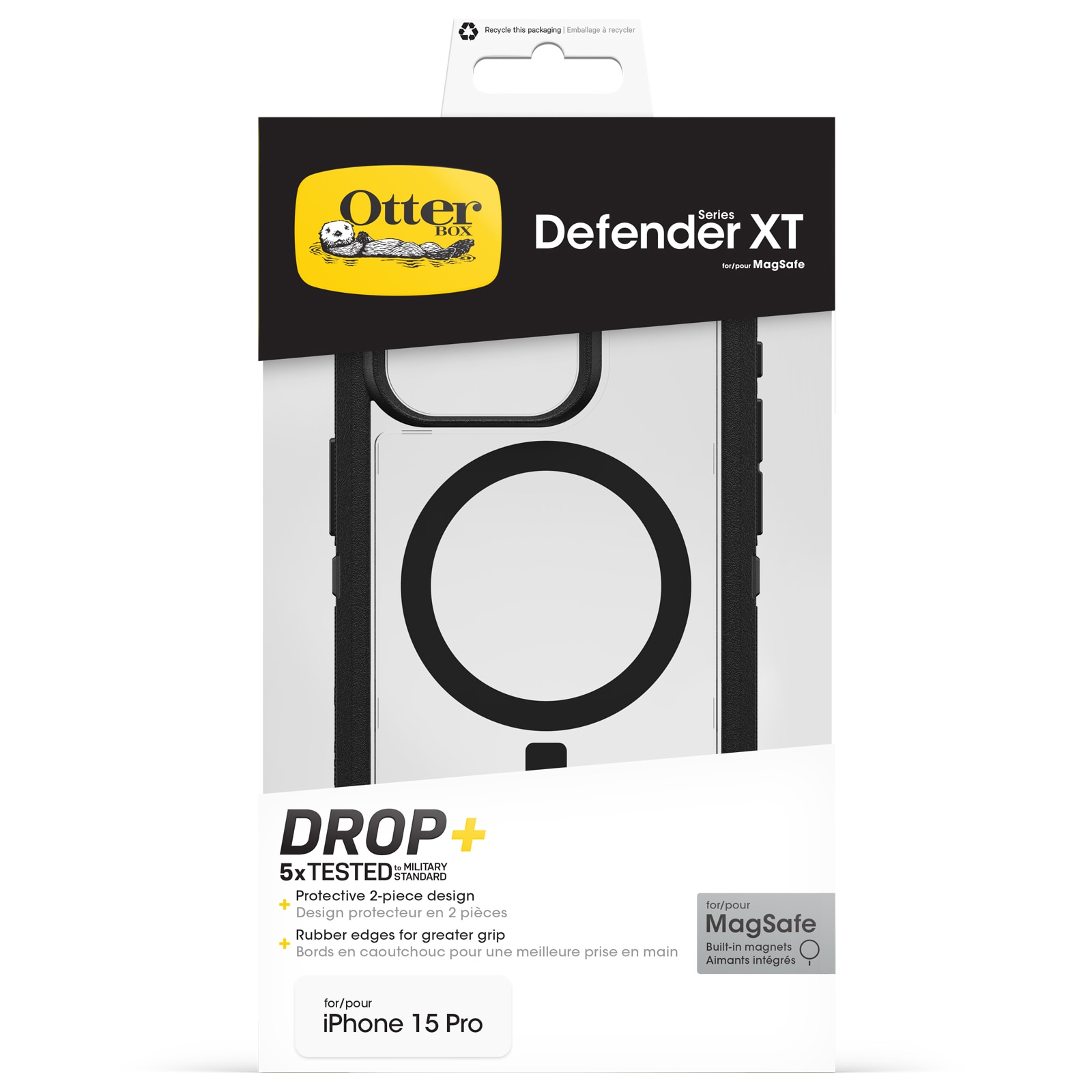 Defender XT Hoesje iPhone 15 Pro Clear/Black