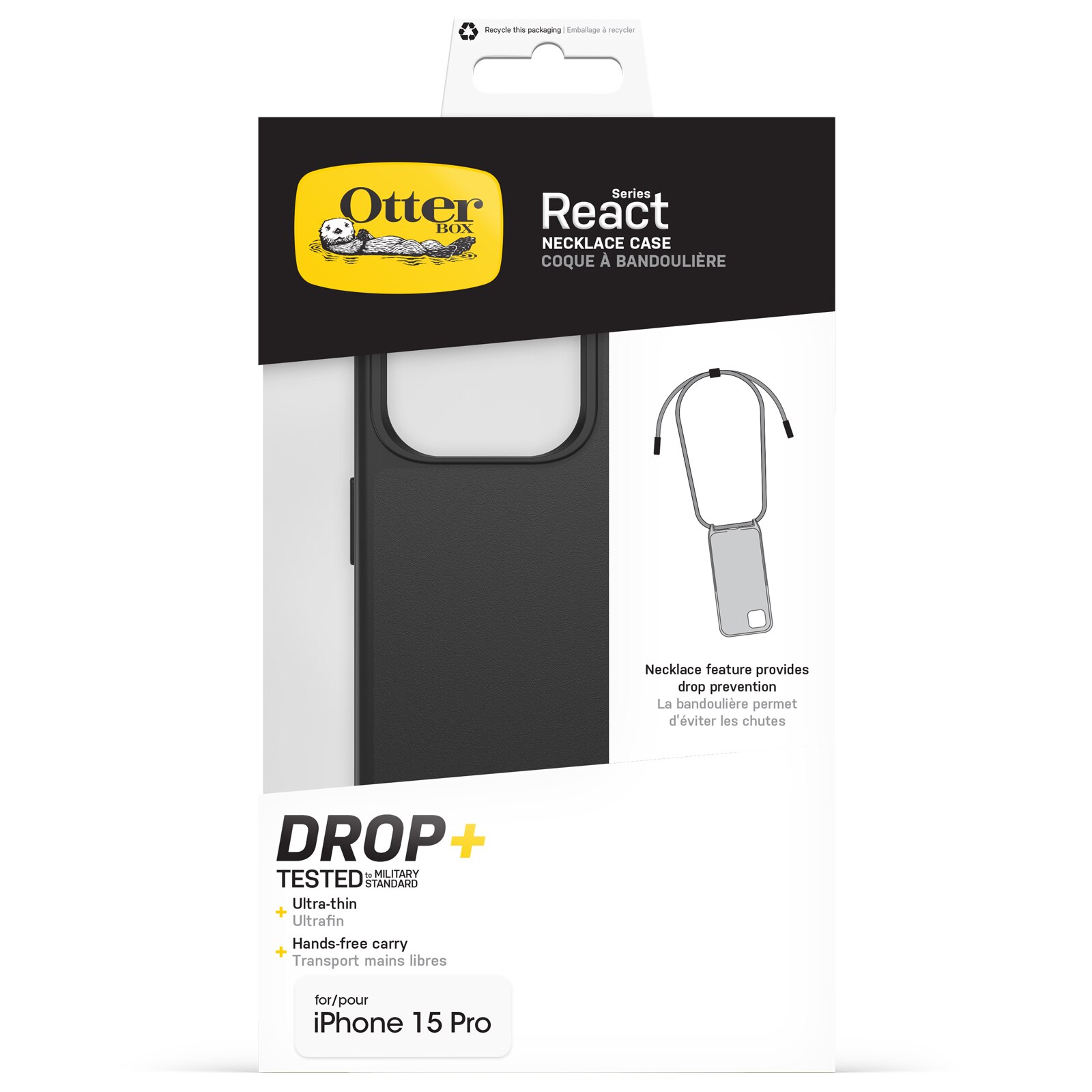React Necklace MagSafe Hoesje iPhone 15 Pro zwart