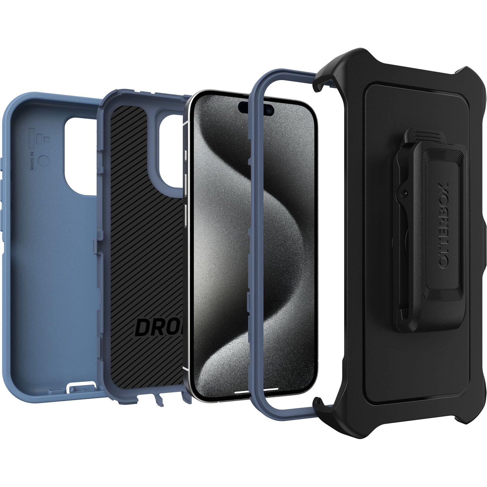 Defender Case iPhone 15 Pro Blauw