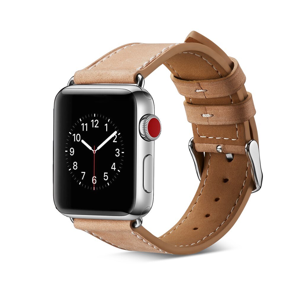 Apple Watch 41mm Series 9 Leren bandje khaki