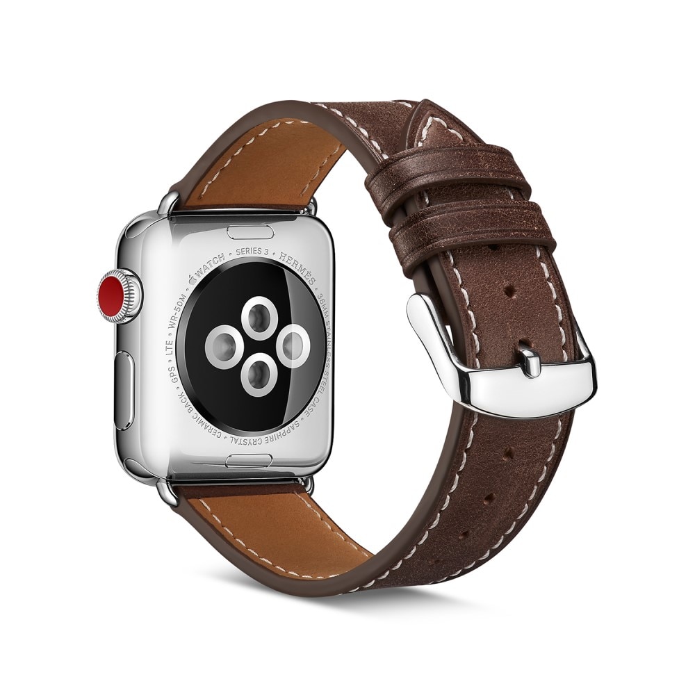 Apple Watch 45mm Series 8 Leren bandje bruin