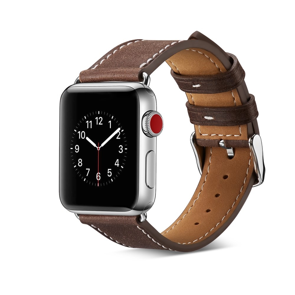 Apple Watch 45mm Series 8 Leren bandje bruin