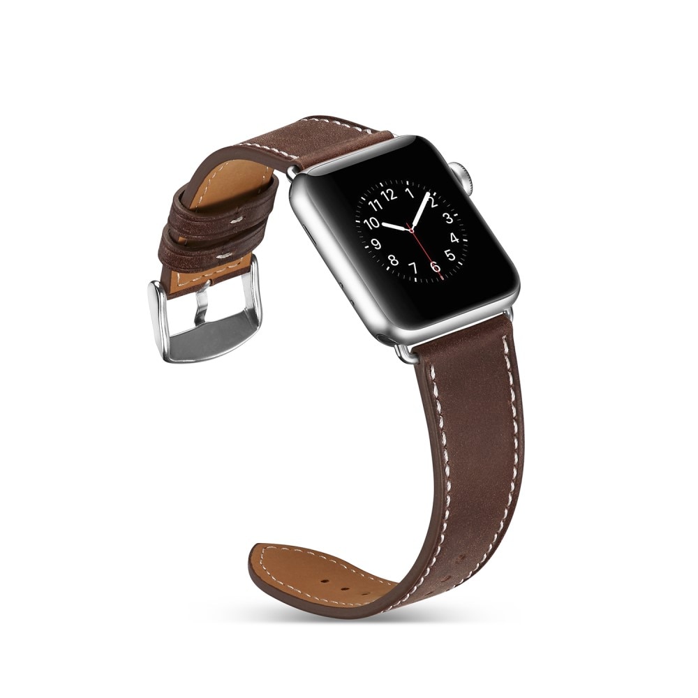 Apple Watch 45mm Series 8 Leren bandje bruin