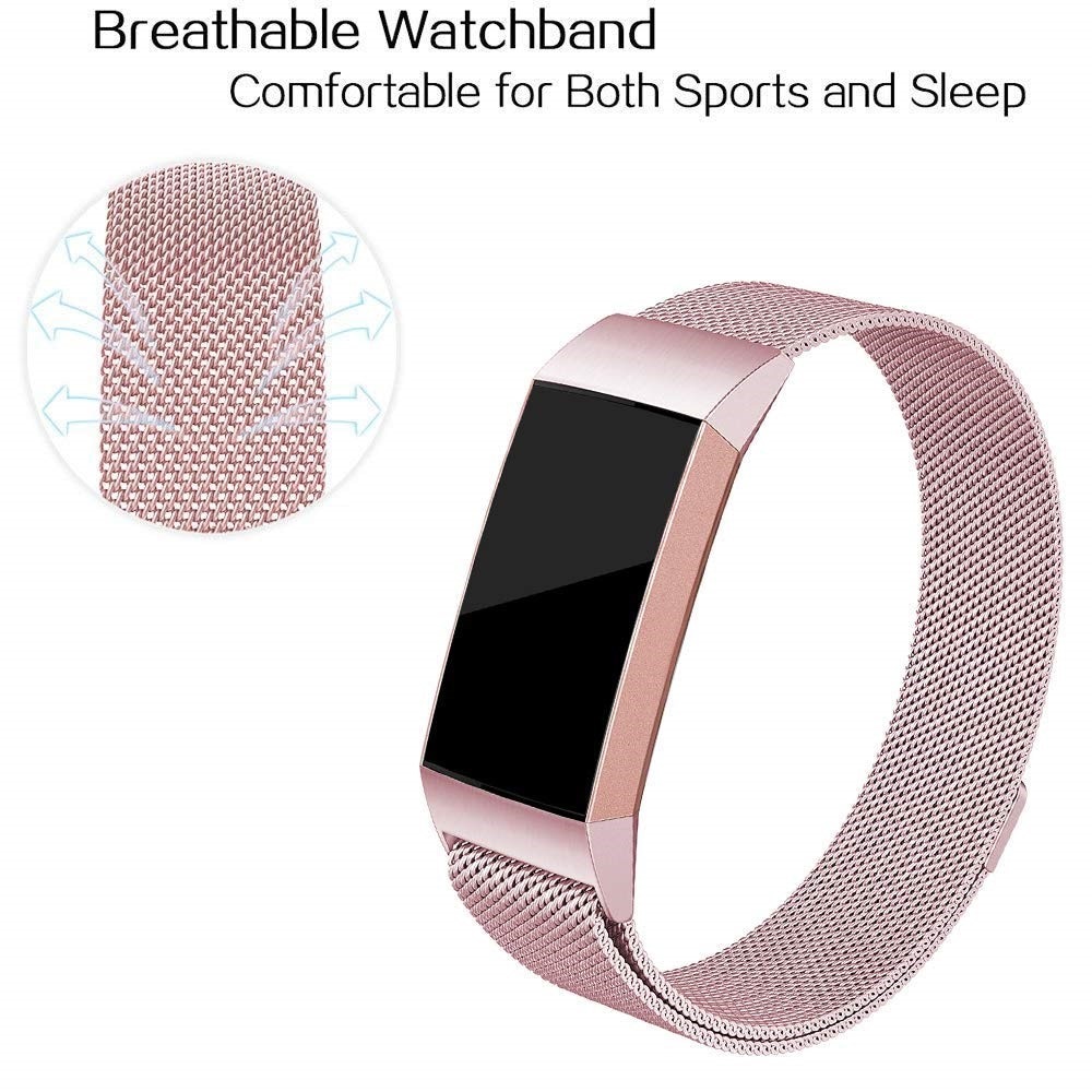 Fitbit Charge 3/4 Milanese bandje Roze goud