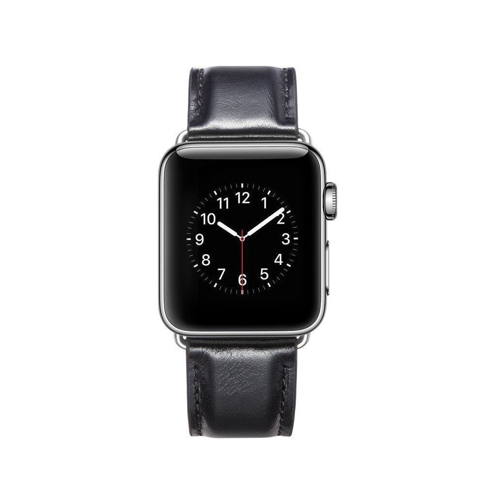 Apple Watch Ultra 49mm Premium Leather bandje zwart