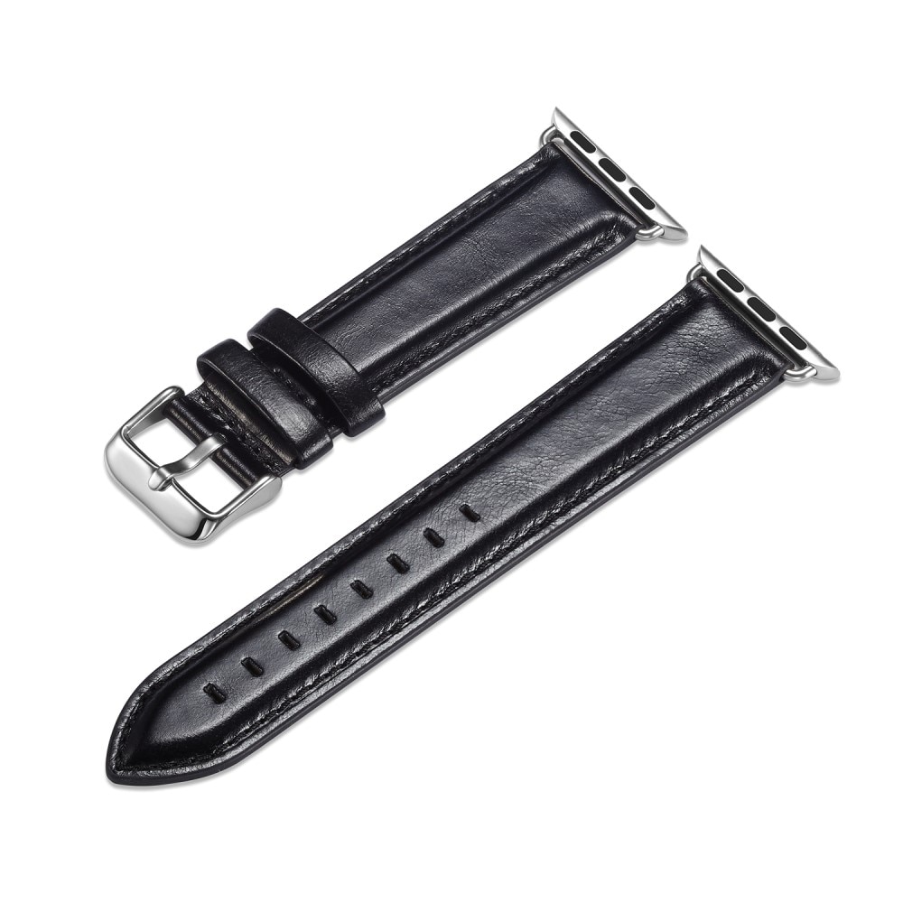 Apple Watch 41mm Series 8 Premium Leather bandje Zwart