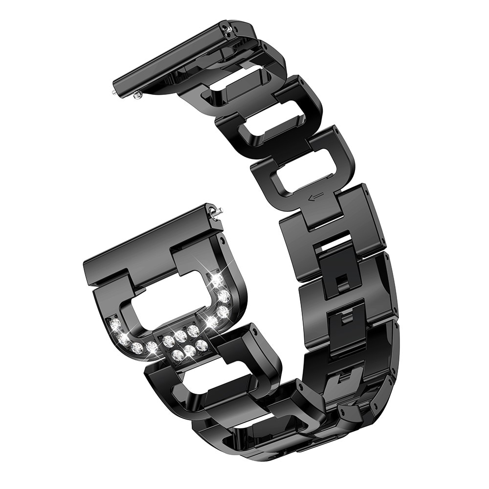 Universal 22mm Rhinestone Bracelet zwart