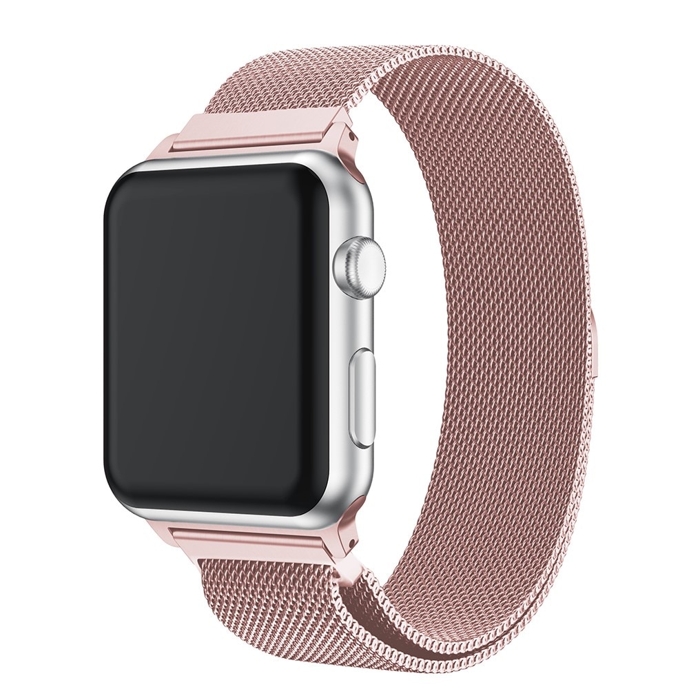 Apple Watch 45mm Series 7 Milanese bandje roze goud