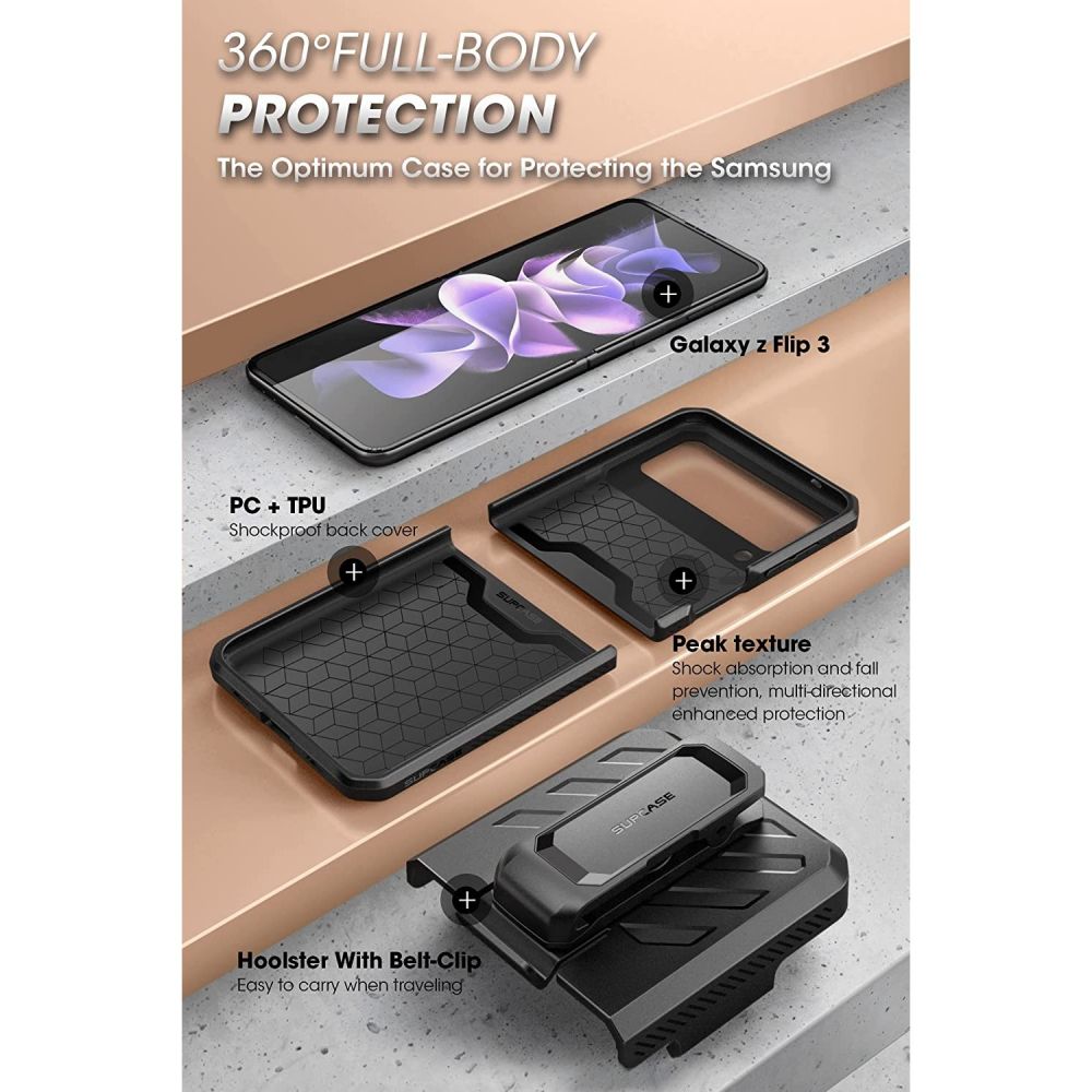 Unicorn Beetle Pro Case Samsung Galaxy Z Flip 3 Zwart