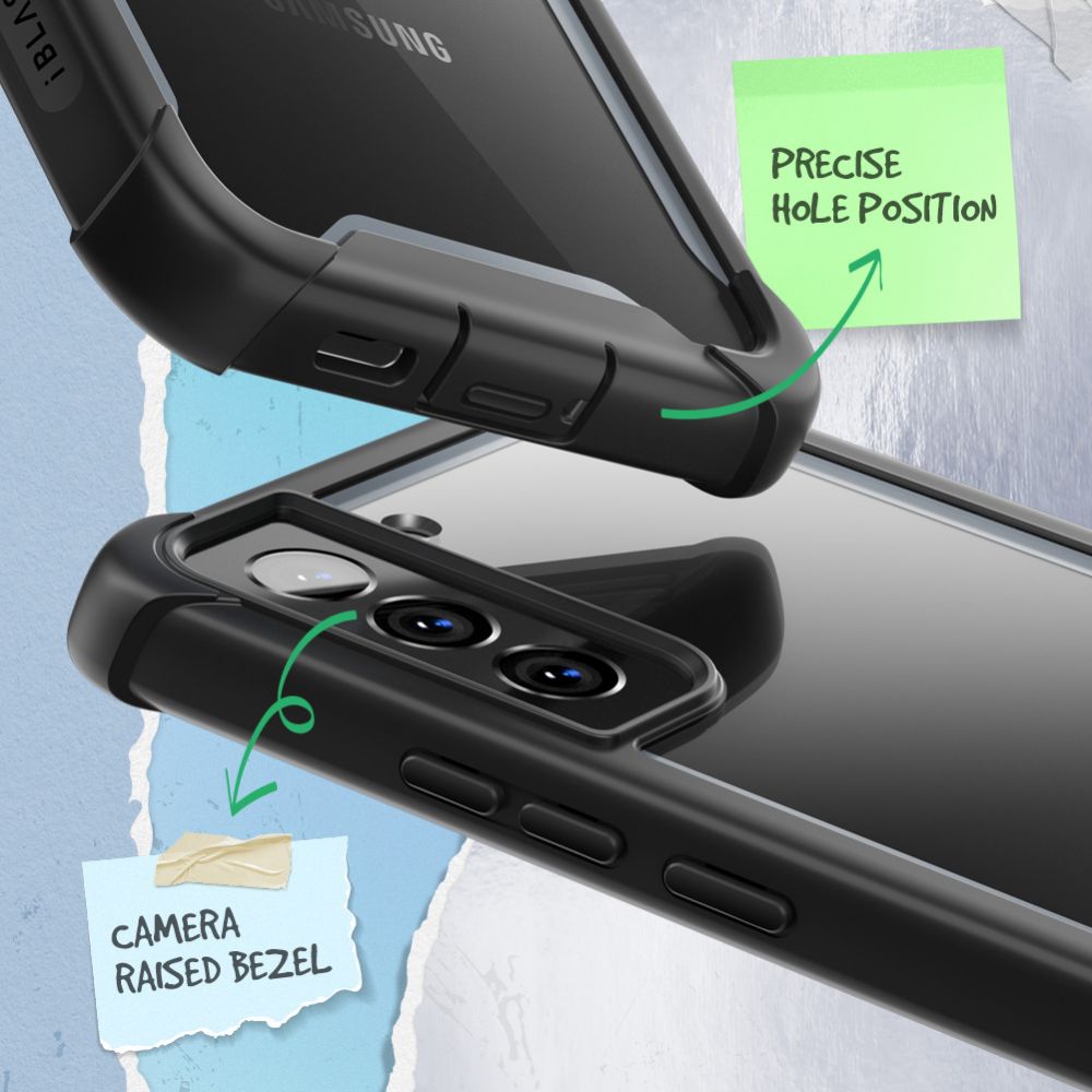 Ares Clear Case Samsung Galaxy S22 Plus Zwart