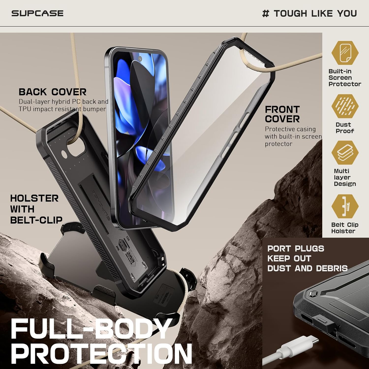 Unicorn Beetle Pro Case Google Pixel 9a zwart