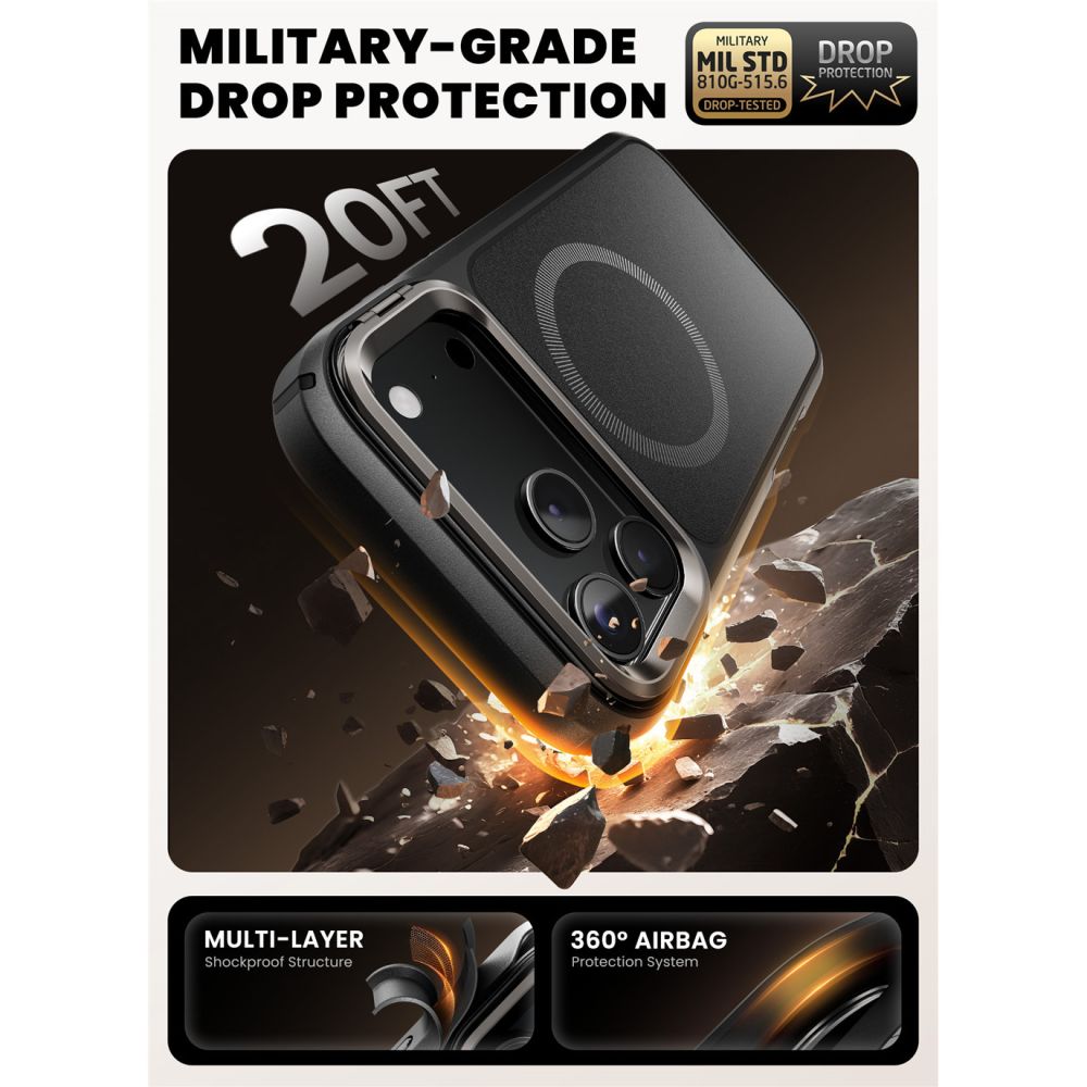 Ares Flip MagSafe Hoesje iPhone 17 Pro zwart