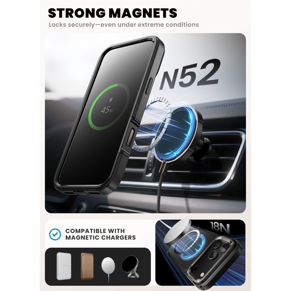Ares Flip MagSafe Hoesje iPhone 17 Pro zwart