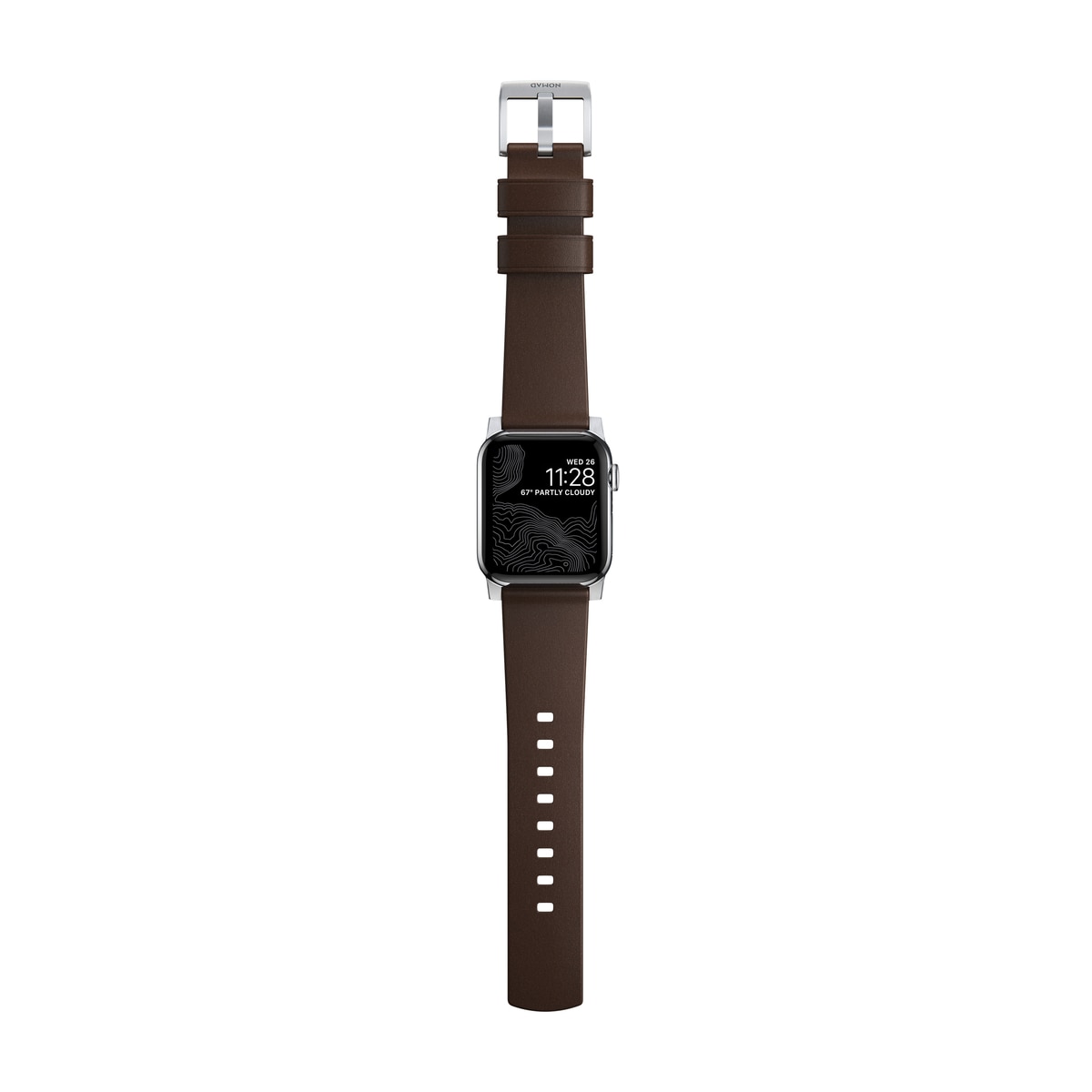 Modern Band Horween Leather Apple Watch 41mm Series 8 Rustic Brown (Silver Hardware)