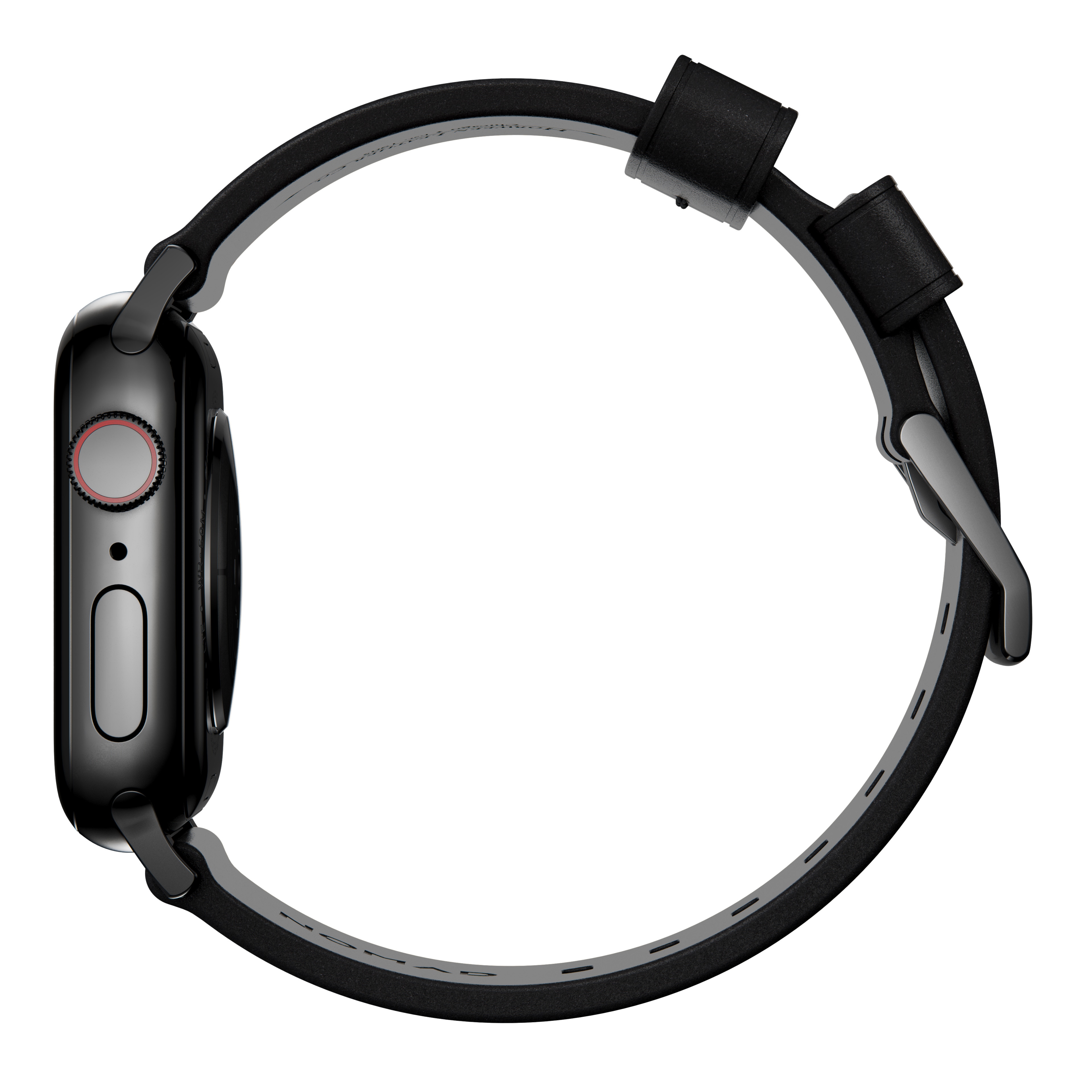Modern Band Horween Leather Apple Watch SE 44mm Black (Black Hardware)