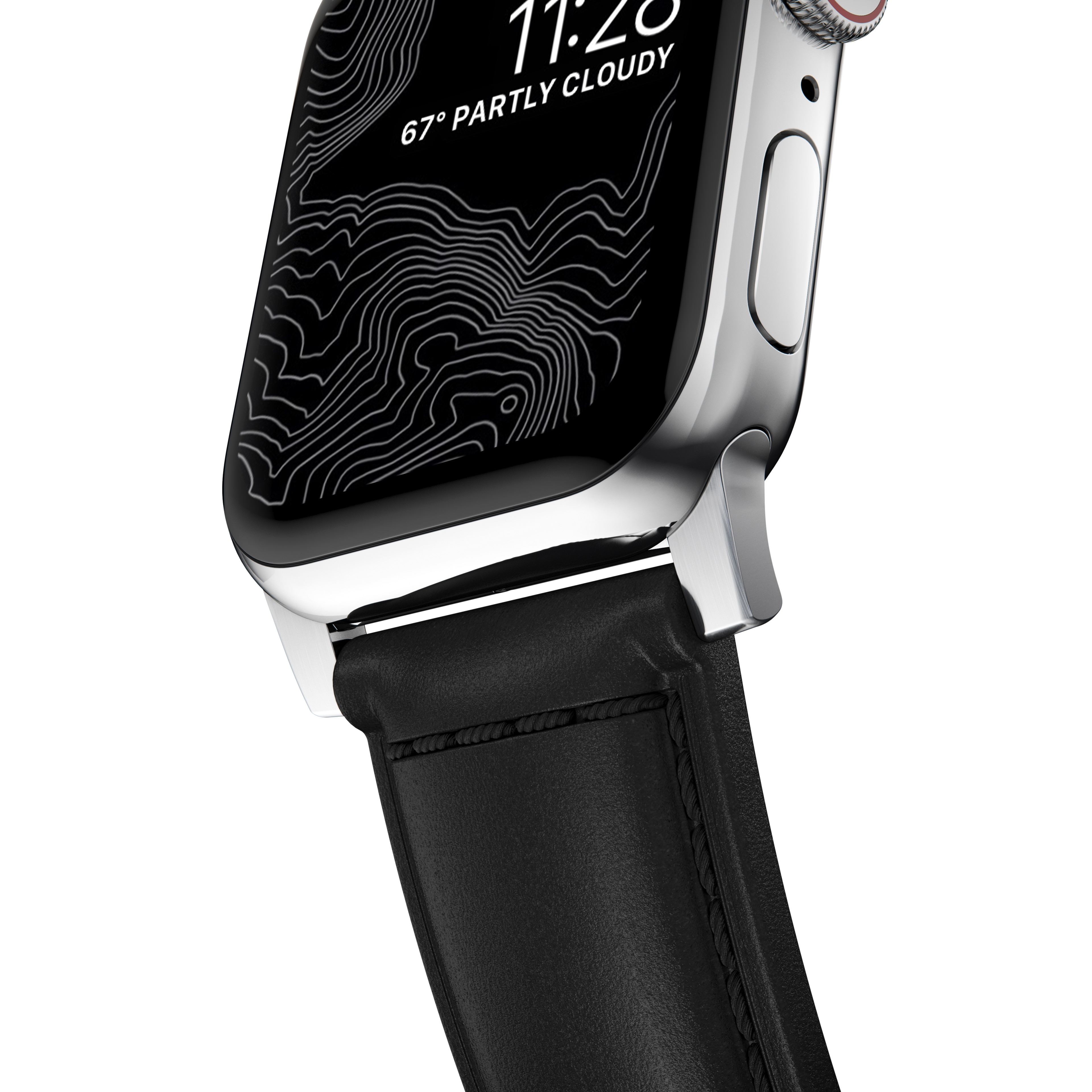 Traditional Band Apple Watch 42/44/45/49 mm Black (Silver Hardware)