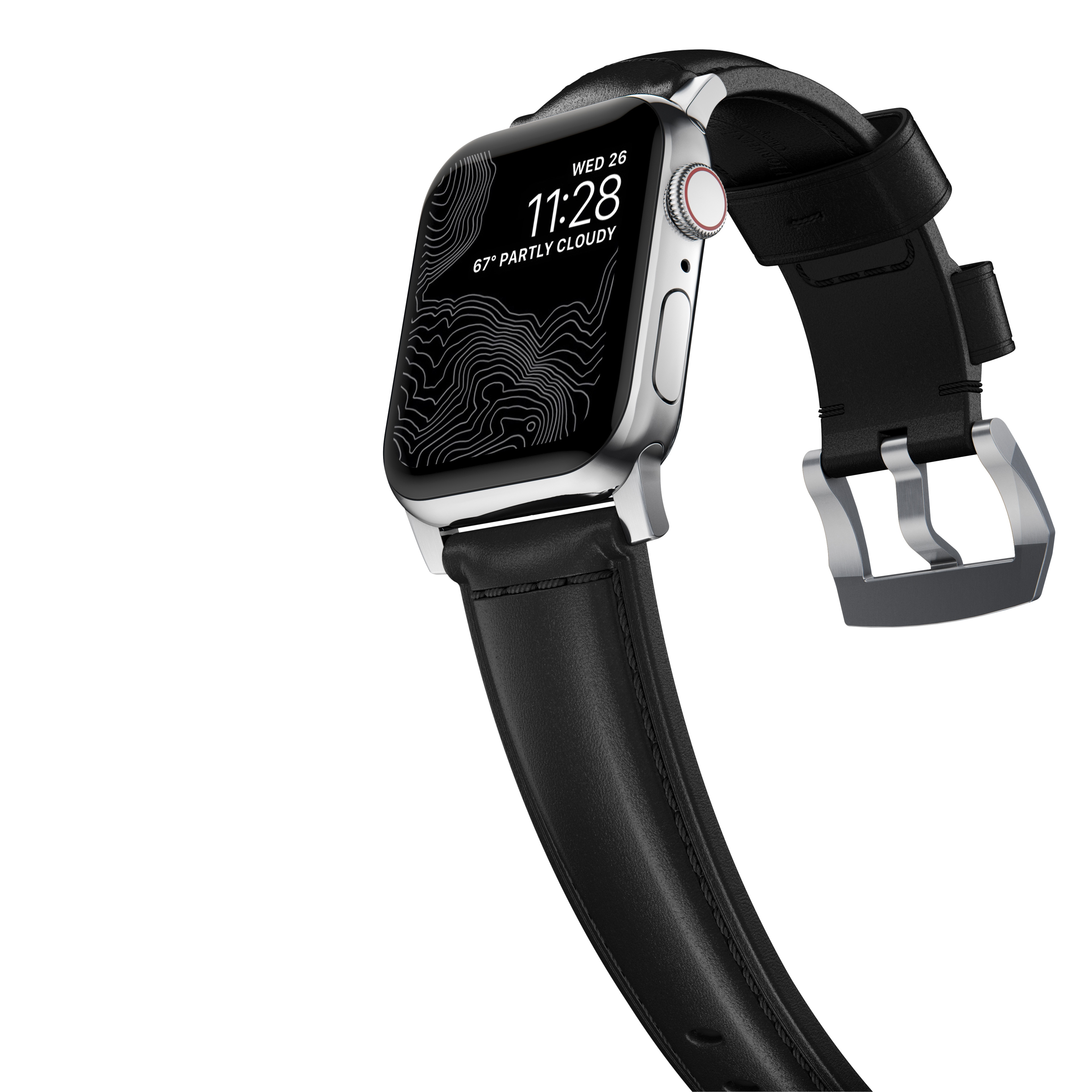 Traditional Band Apple Watch Ultra 2 49mm Black (Silver Hardware)