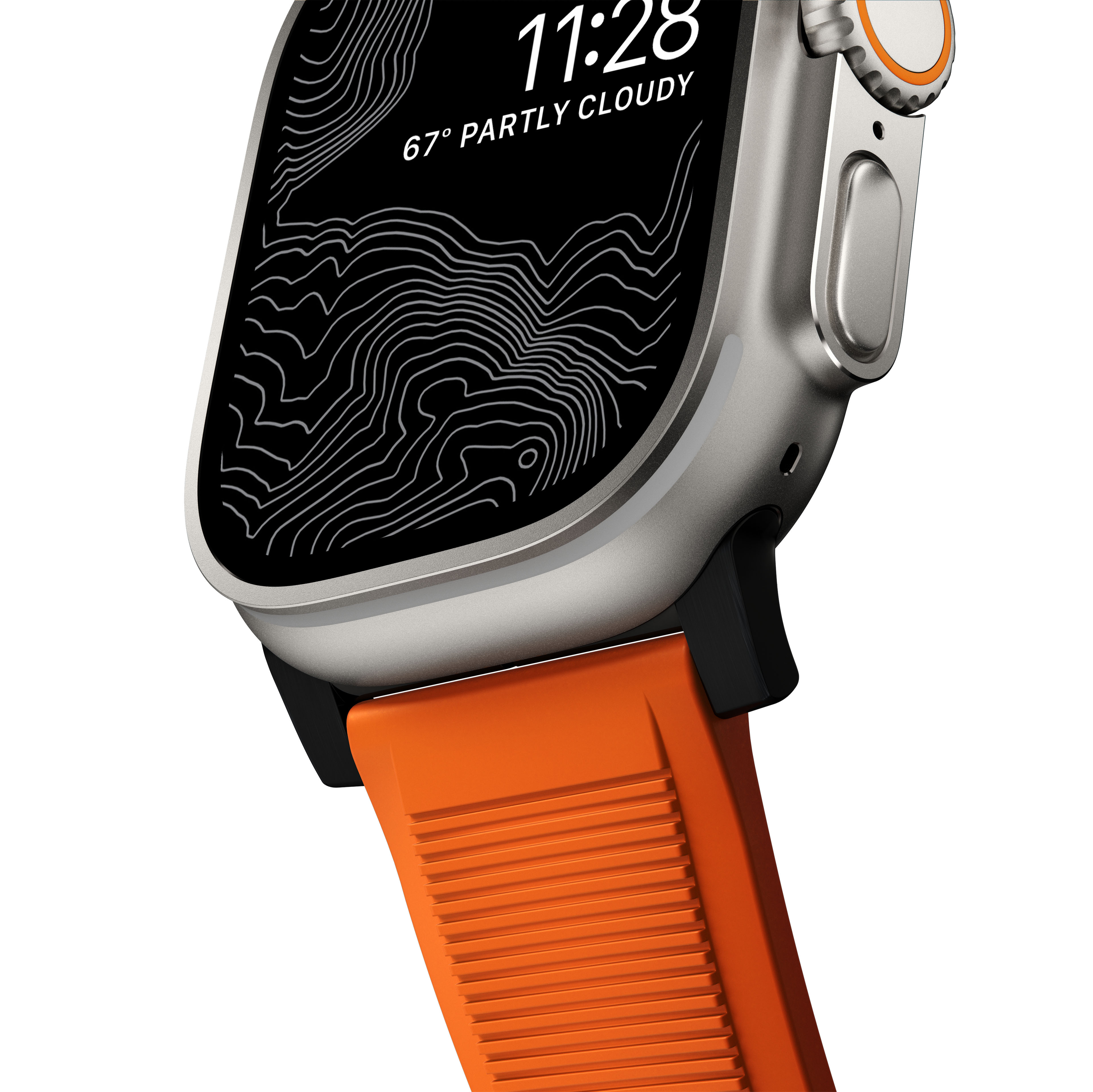 Rugged Band Apple Watch 44mm Ultra Orange (Black Hardware)