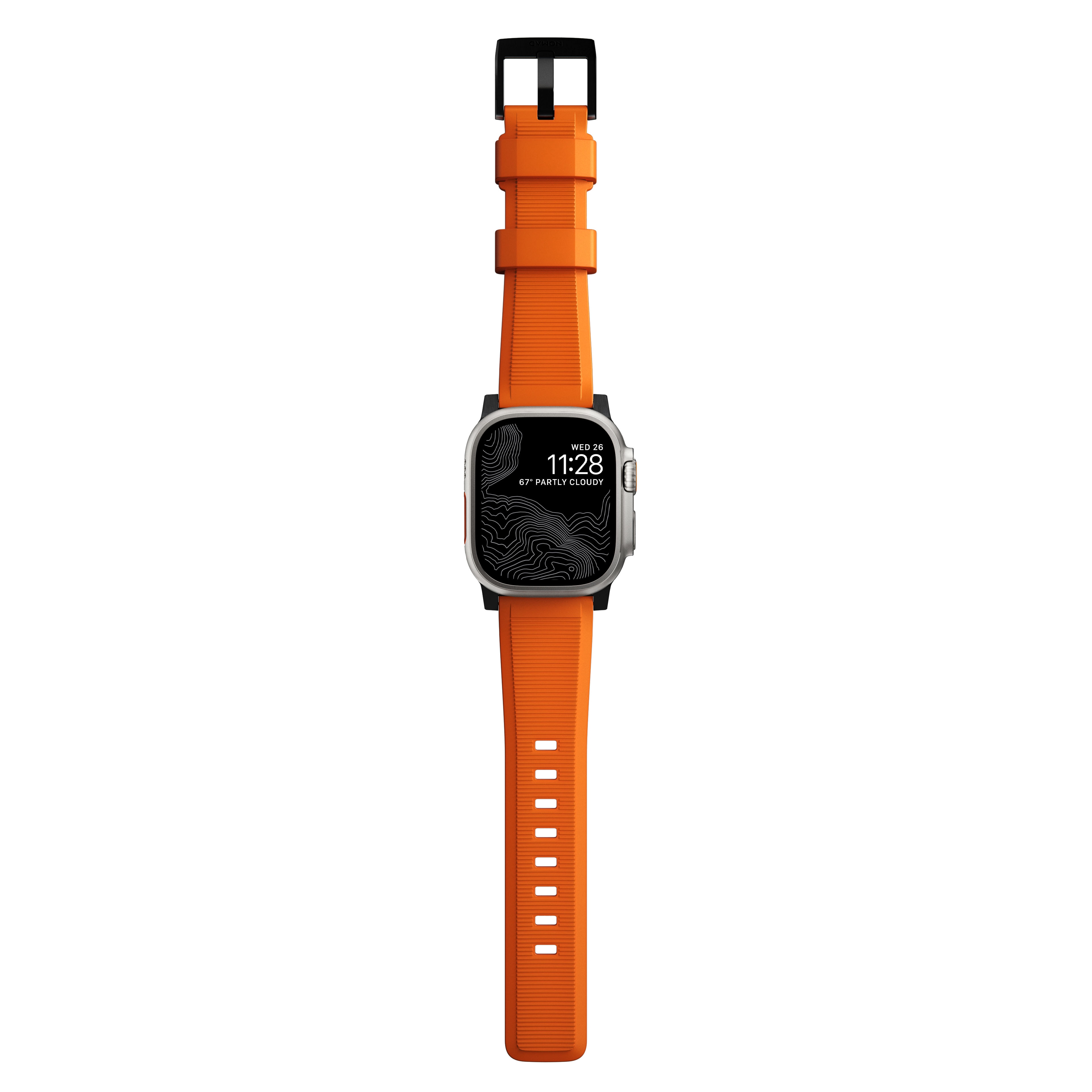 Rugged Band Apple Watch SE 44mm Ultra Orange (Black Hardware)