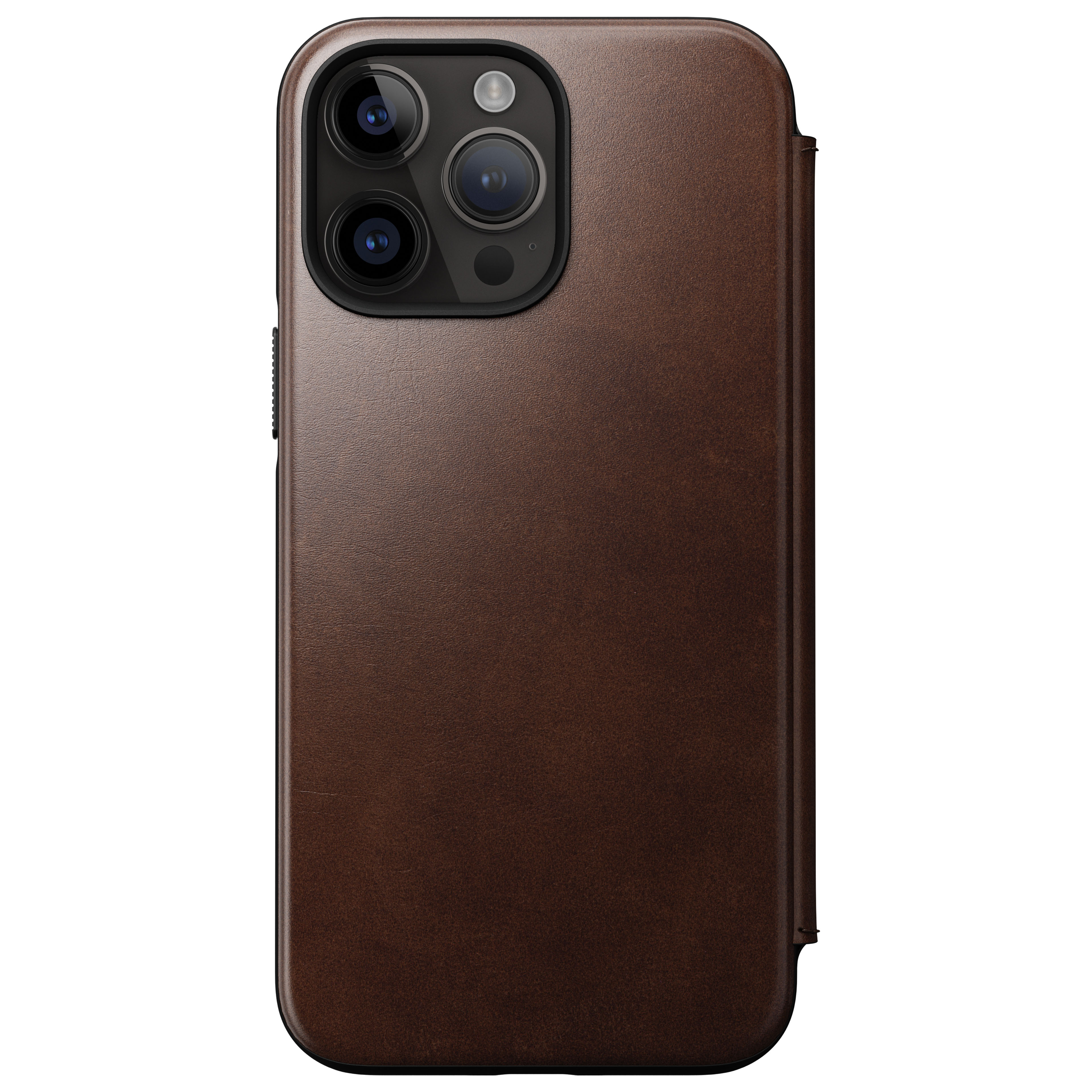 Modern Horween Leather Folio iPhone 14 Pro Max Rustic Brown