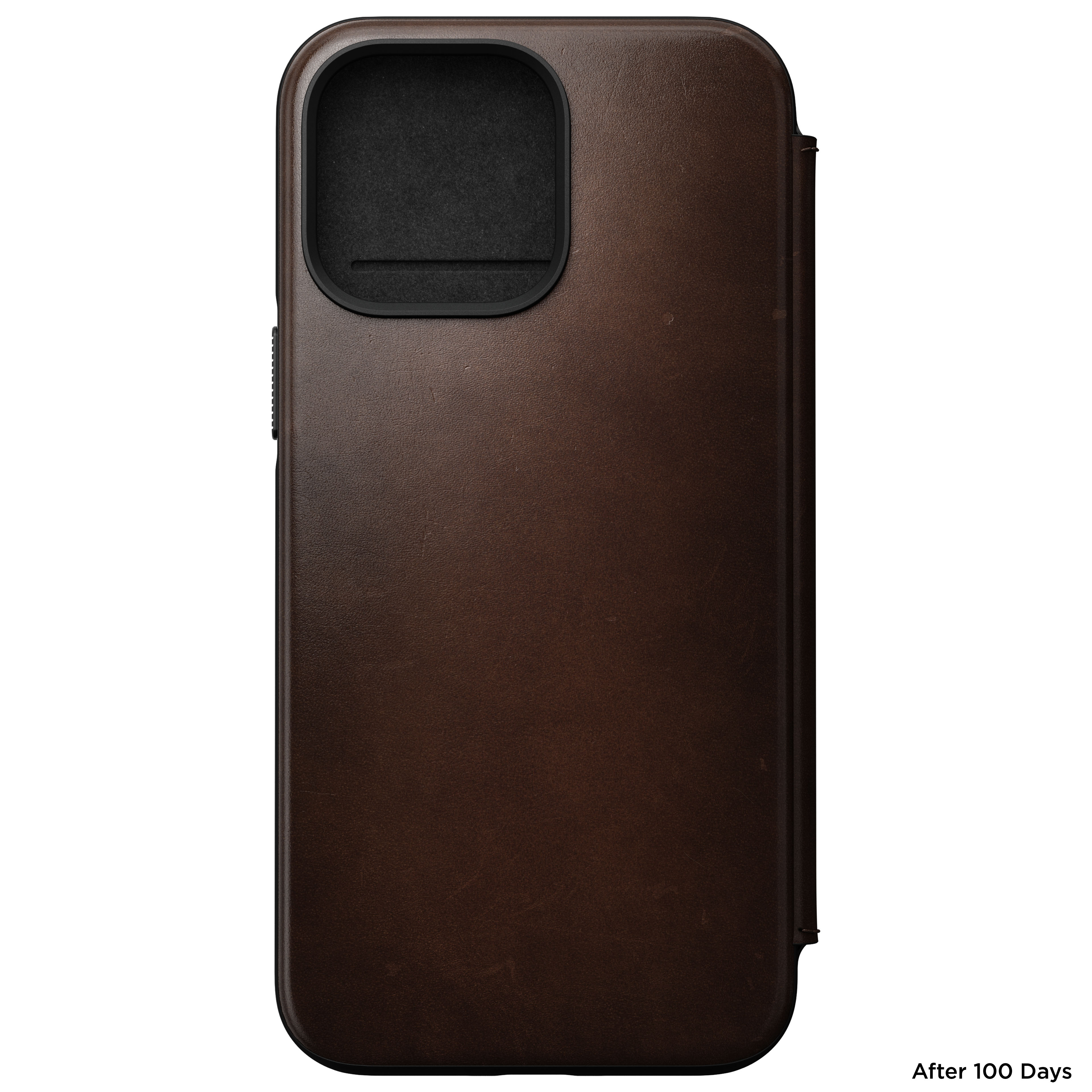 Modern Horween Leather Folio MagSafe iPhone 14 Pro Max Rustic Brown