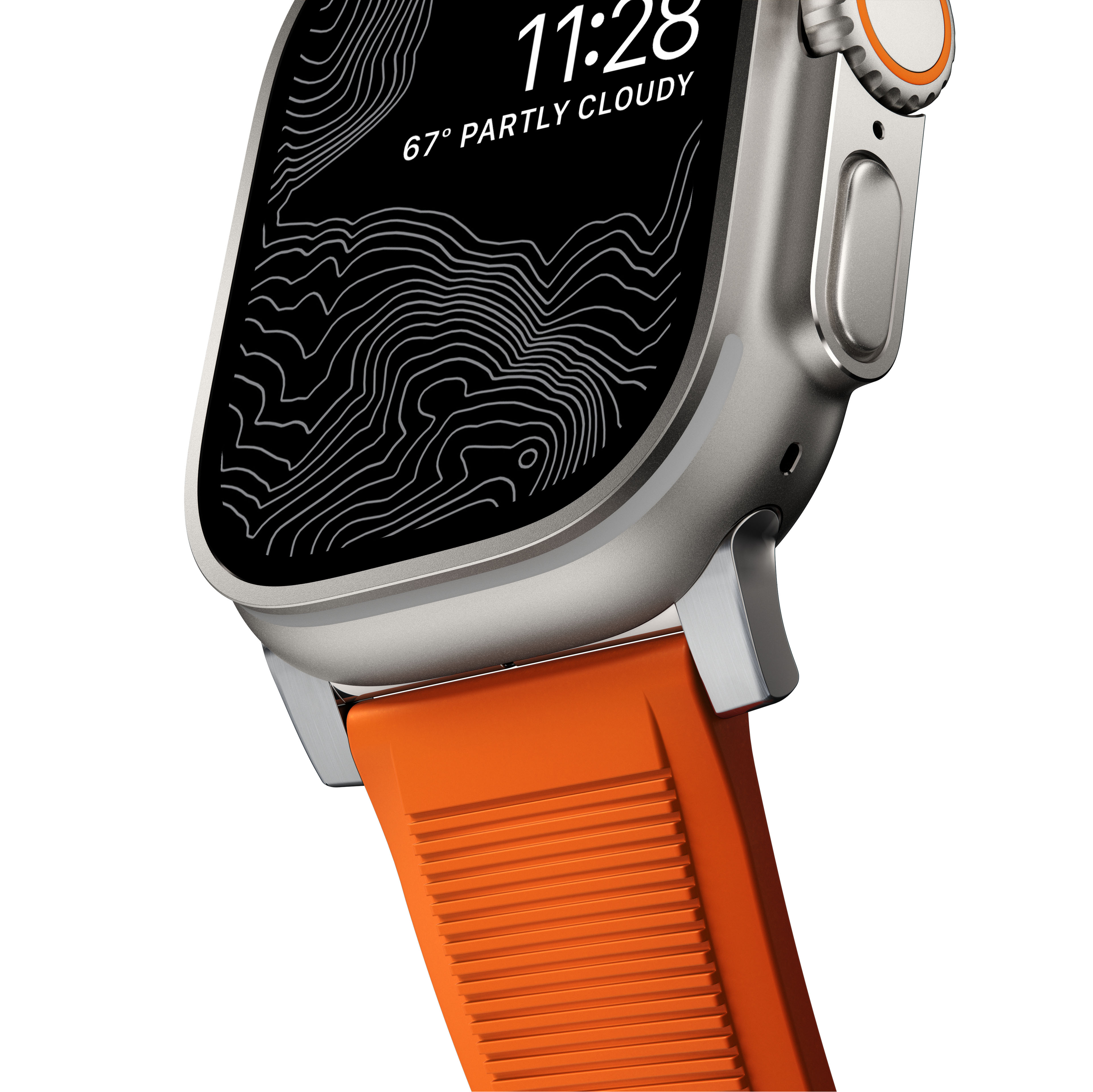 Rugged Band Apple Watch SE 44mm Ultra Orange (Silver Hardware)