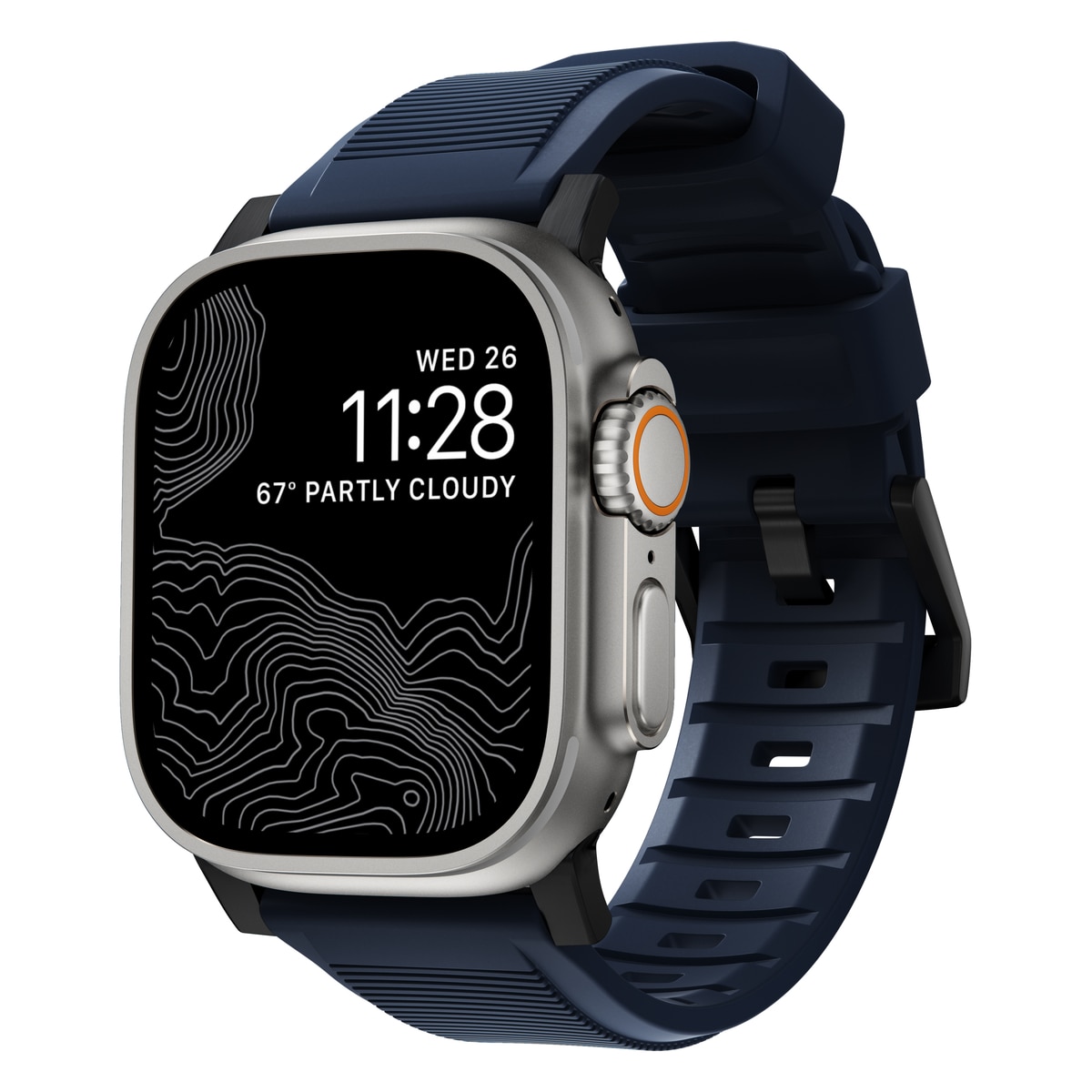 Rugged Band Apple Watch Ultra 2 49mm Atlantic Blue (Black Hardware)