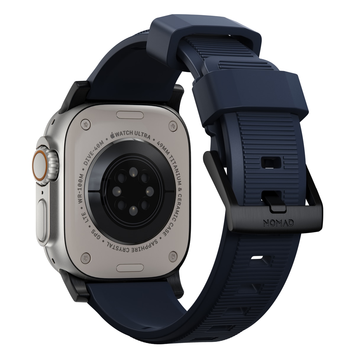 Rugged Band Apple Watch SE 44mm Atlantic Blue (Black Hardware)