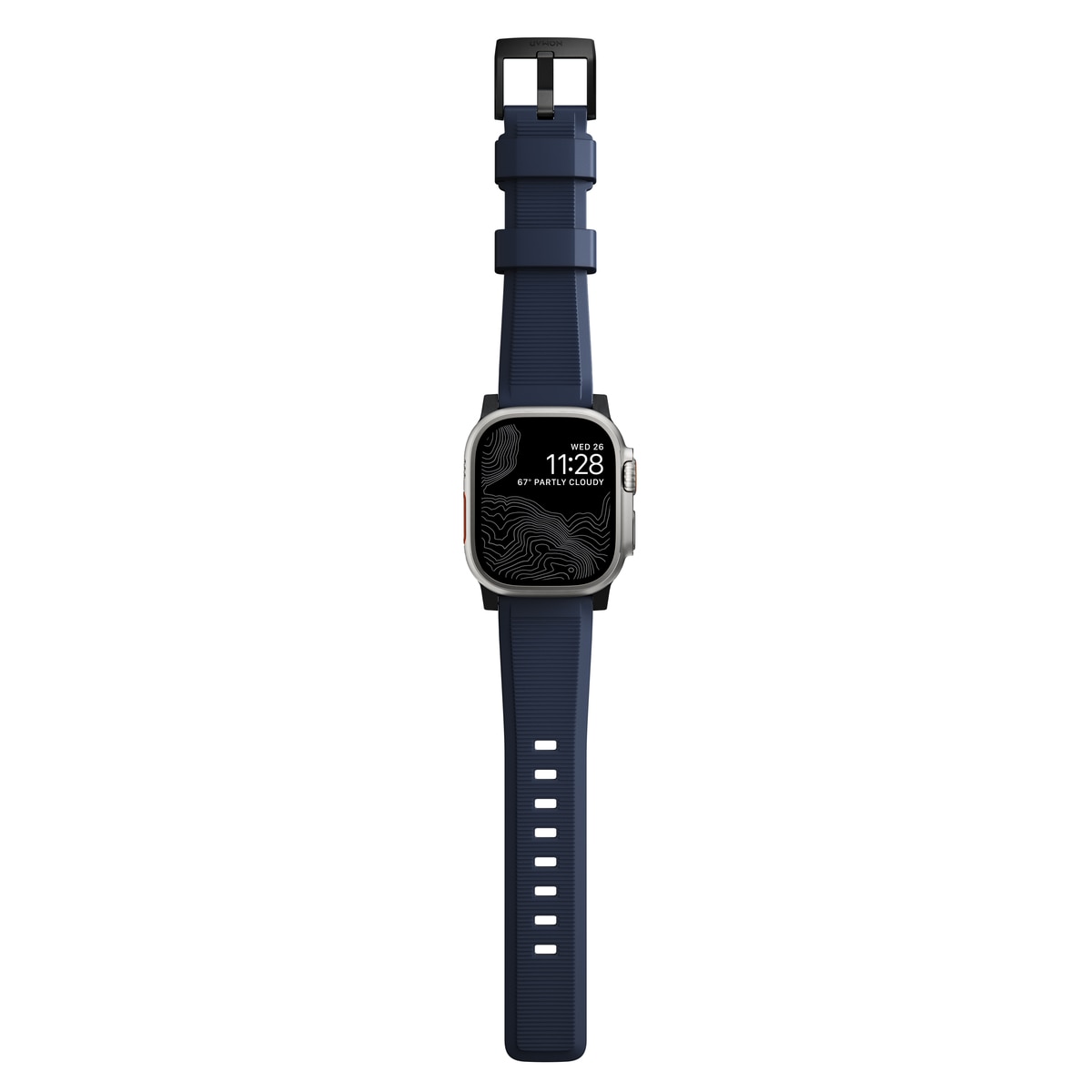 Rugged Band Apple Watch 45mm Series 8 Atlantic Blue (Black Hardware)