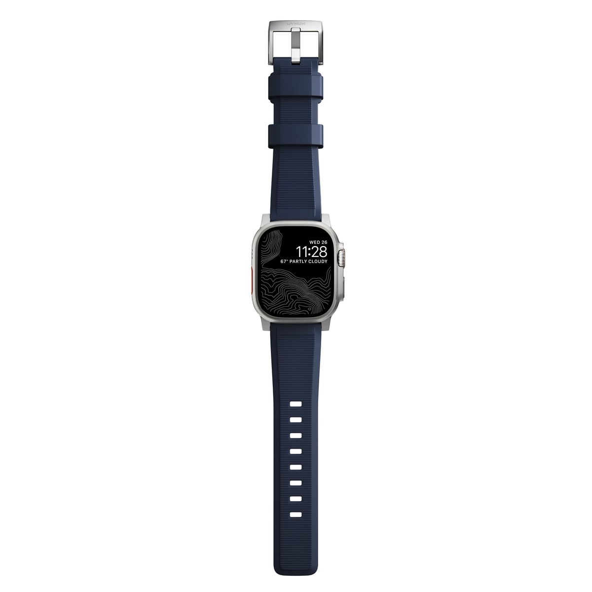 Rugged Band Apple Watch 45mm Series 8 Atlantic Blue (Silver Hardware)