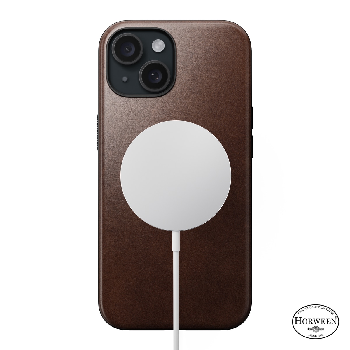 Modern Case Horween Leather MagSafe iPhone 15 Rustic Brown