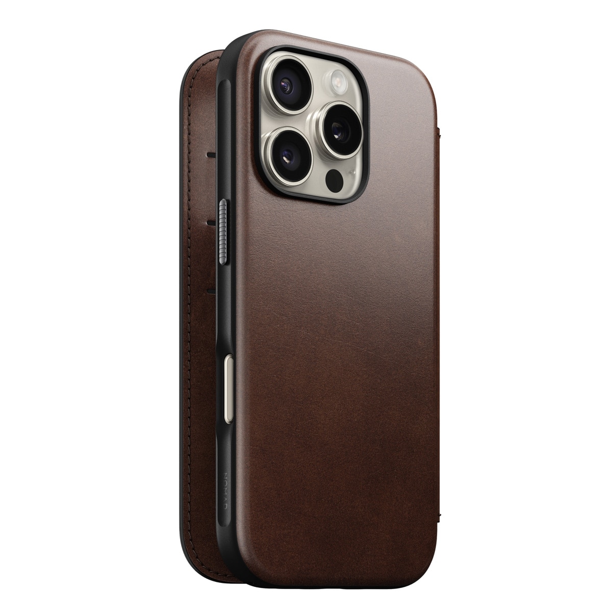 Modern Horween Leather Folio MagSafe iPhone 16 Pro Rustic Brown