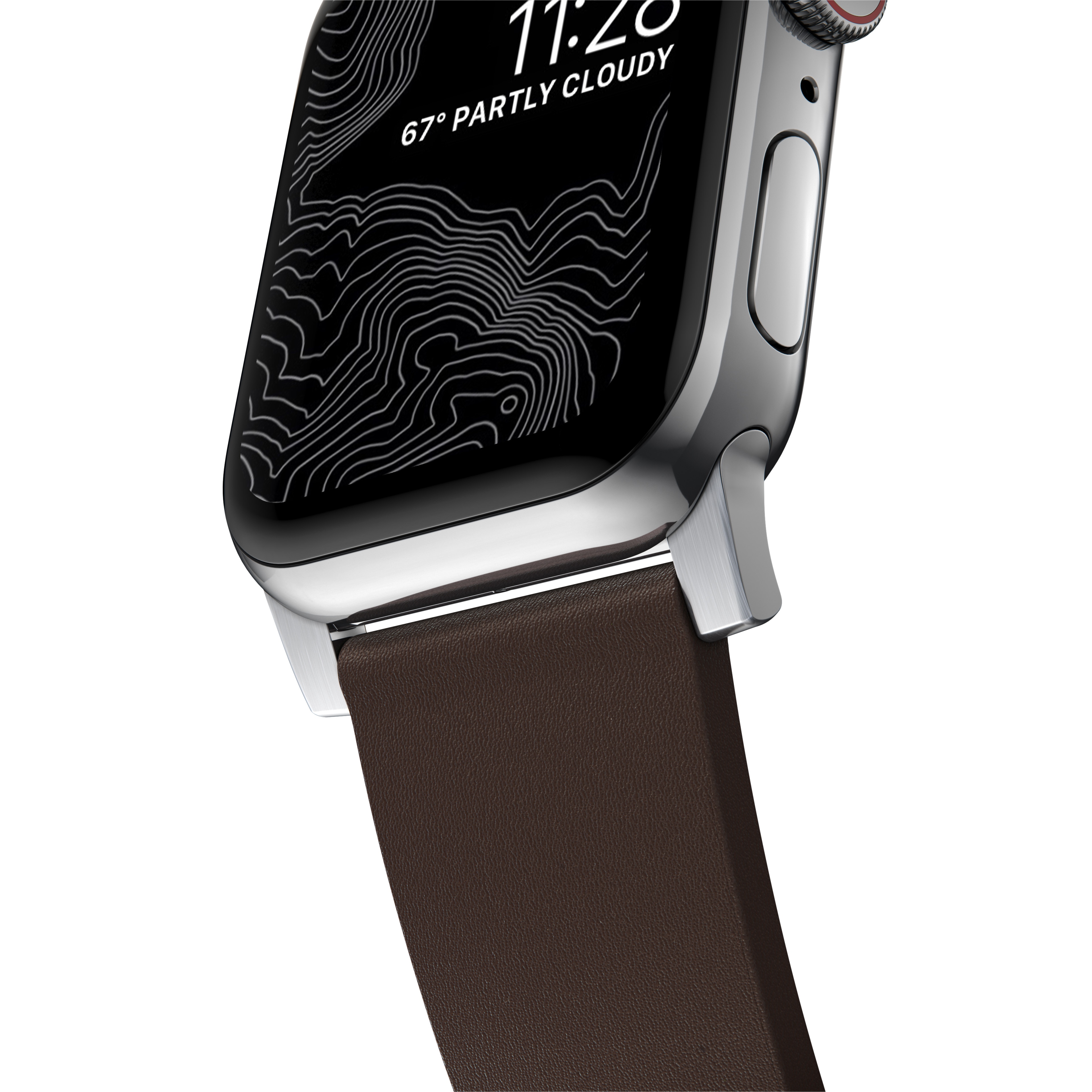 Active Band Pro Apple Watch 44mm Classic Brown (Silver Hardware)