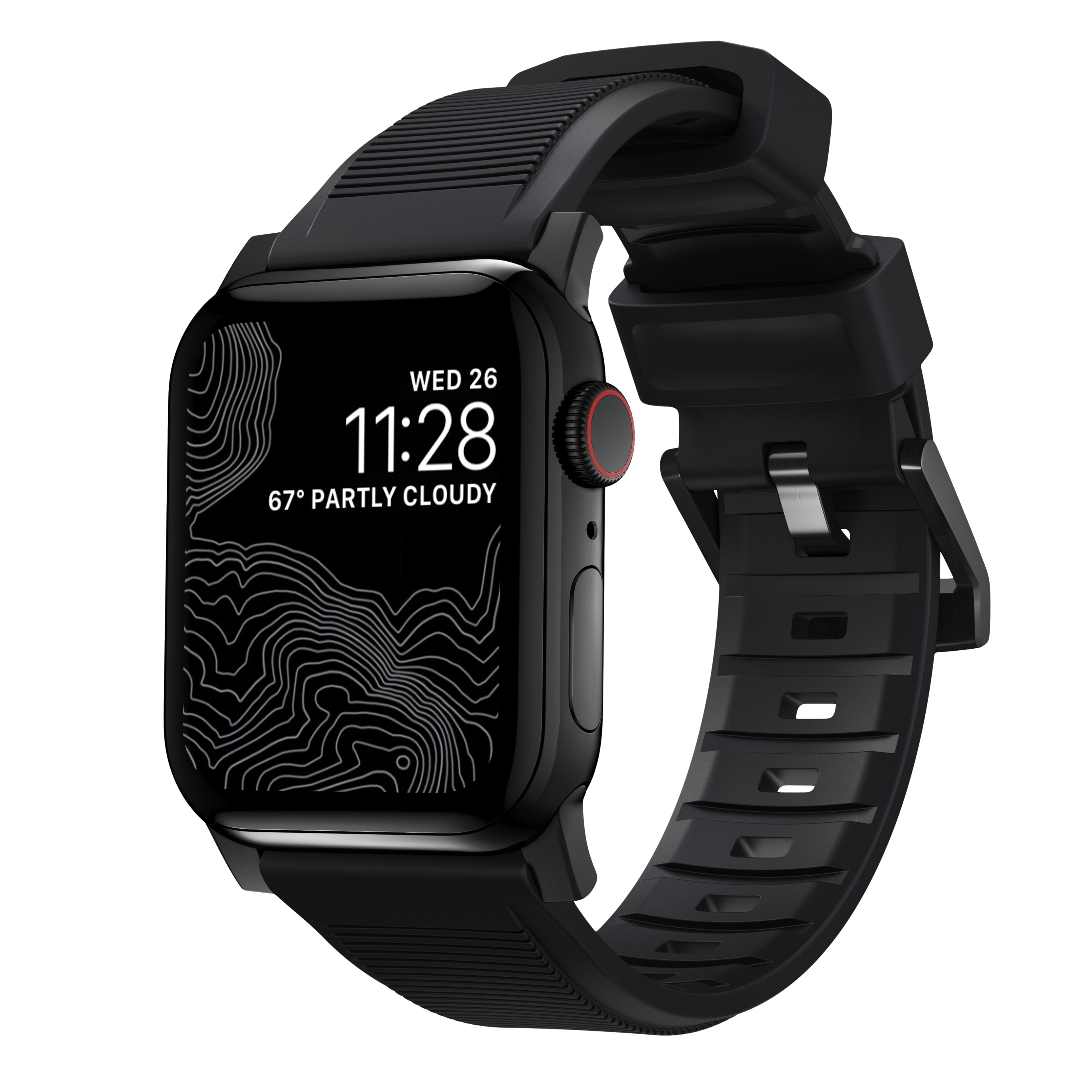 Rugged Band Apple Watch 42/44/45/49 mm Black (Black Hardware)