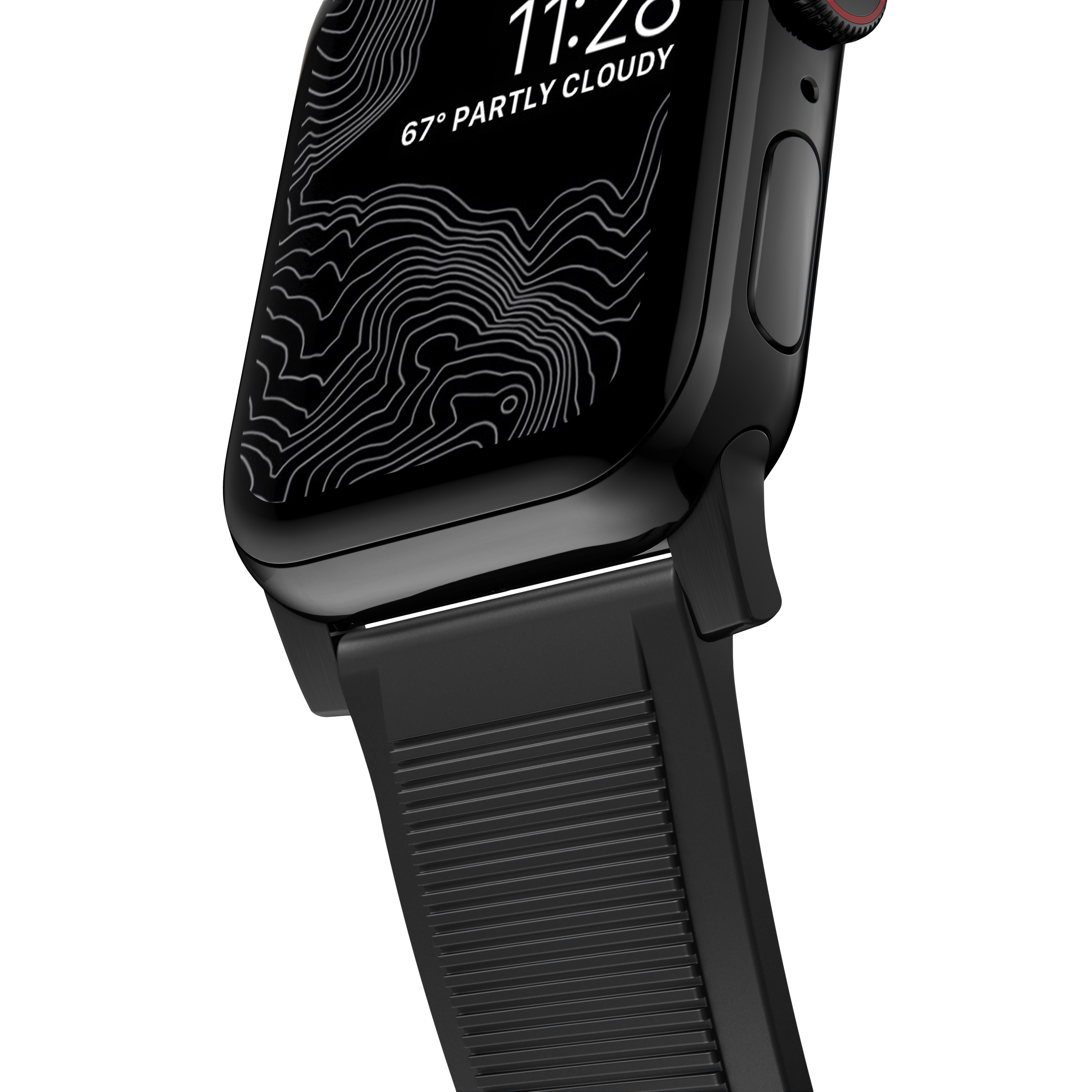 Rugged Band Apple Watch SE 44mm Black (Black Hardware)