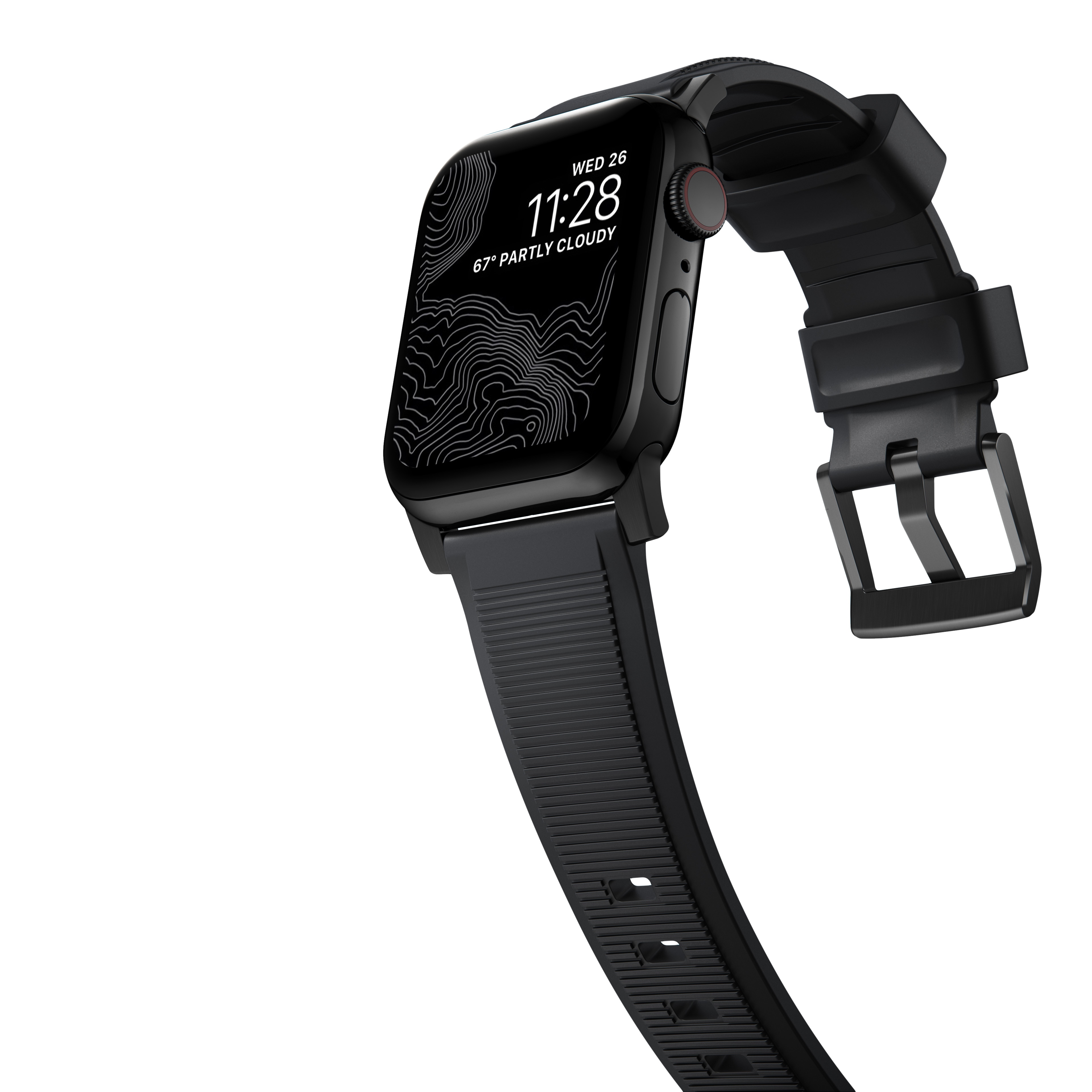 Rugged Band Apple Watch 42mm Black (Black Hardware)