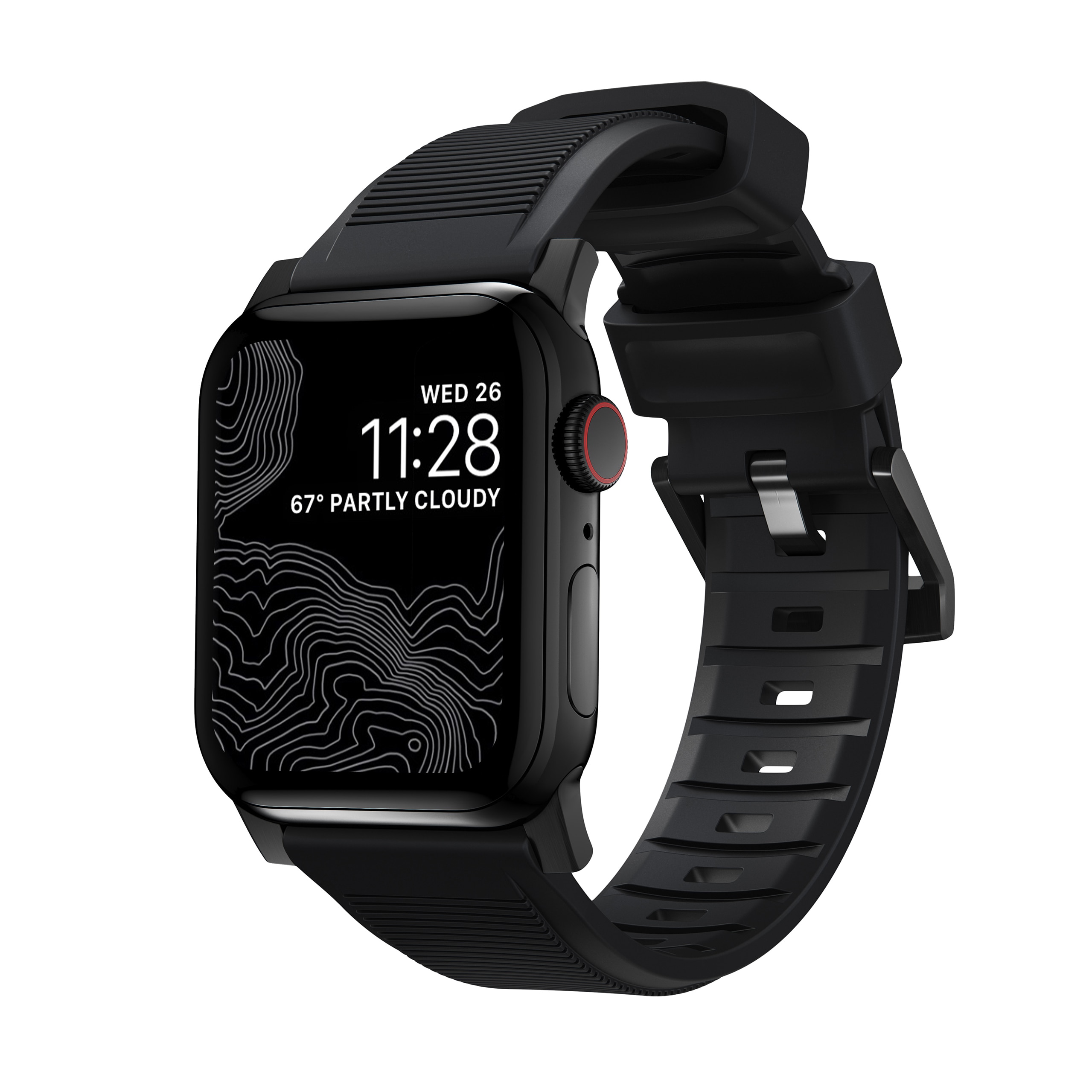 Rugged Band Apple Watch 38mm Black (Black Hardware)