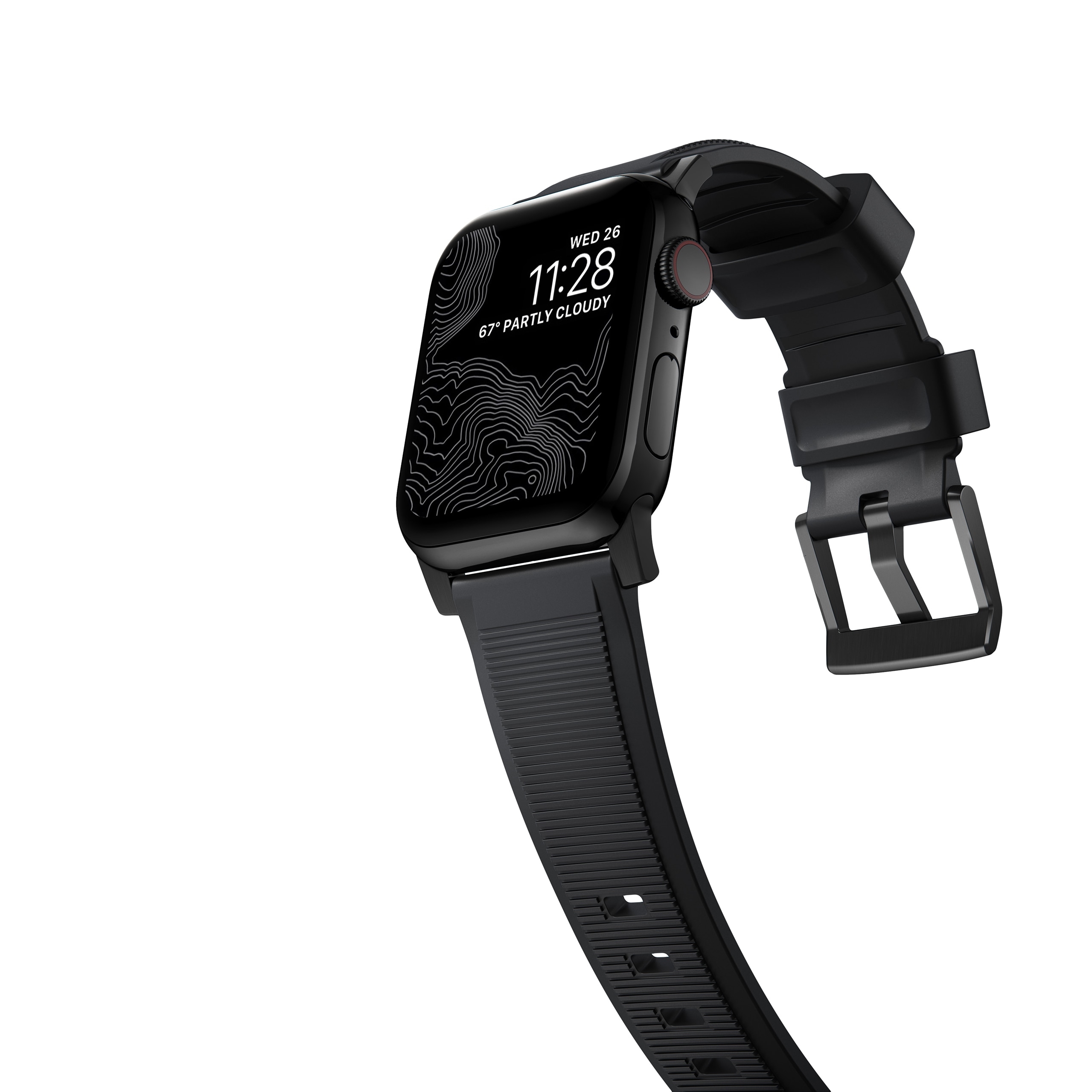 Rugged Band Apple Watch 41mm Series 9 Black (Black Hardware)