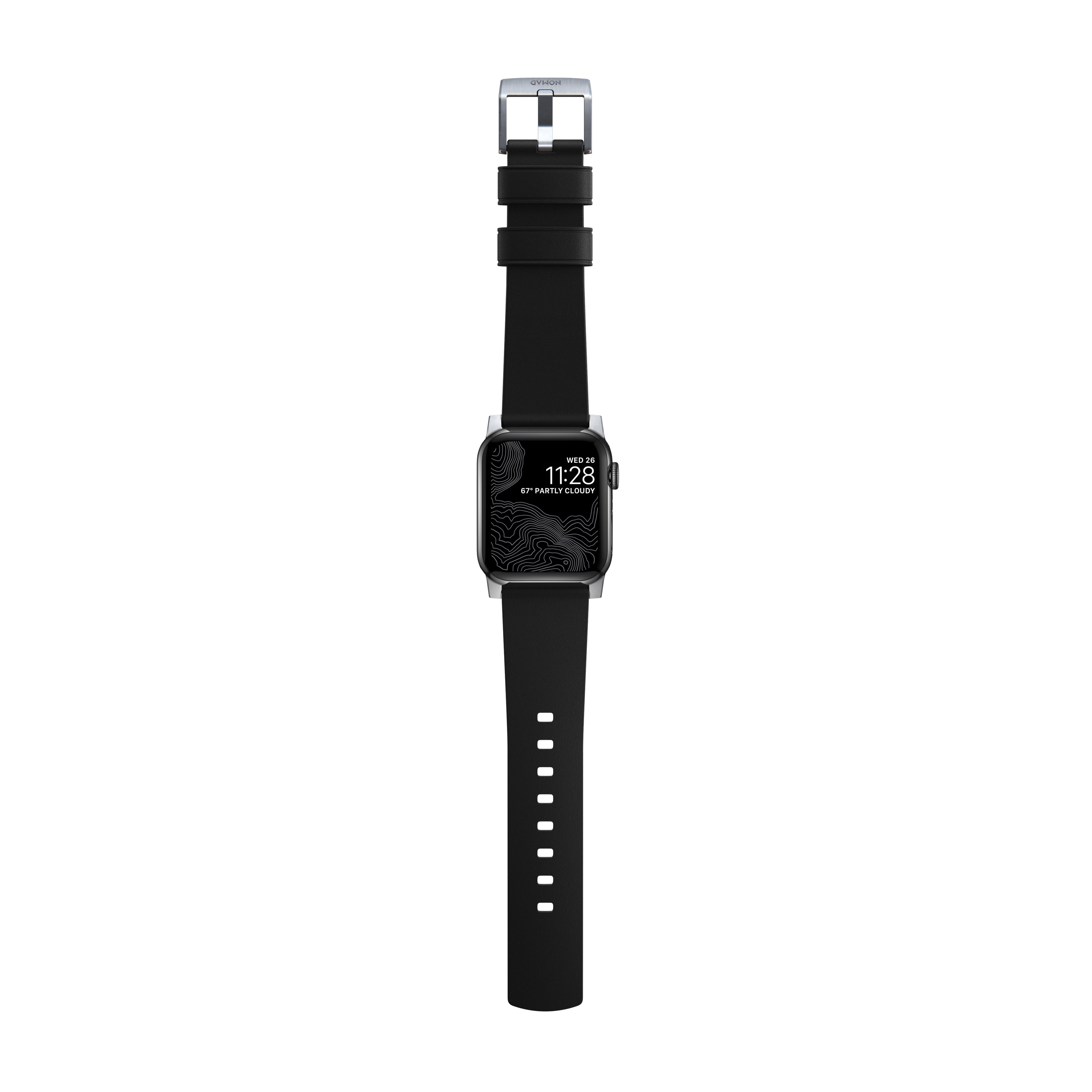 Active Band Pro Apple Watch 45mm Series 8 Black (Silver Hardware)