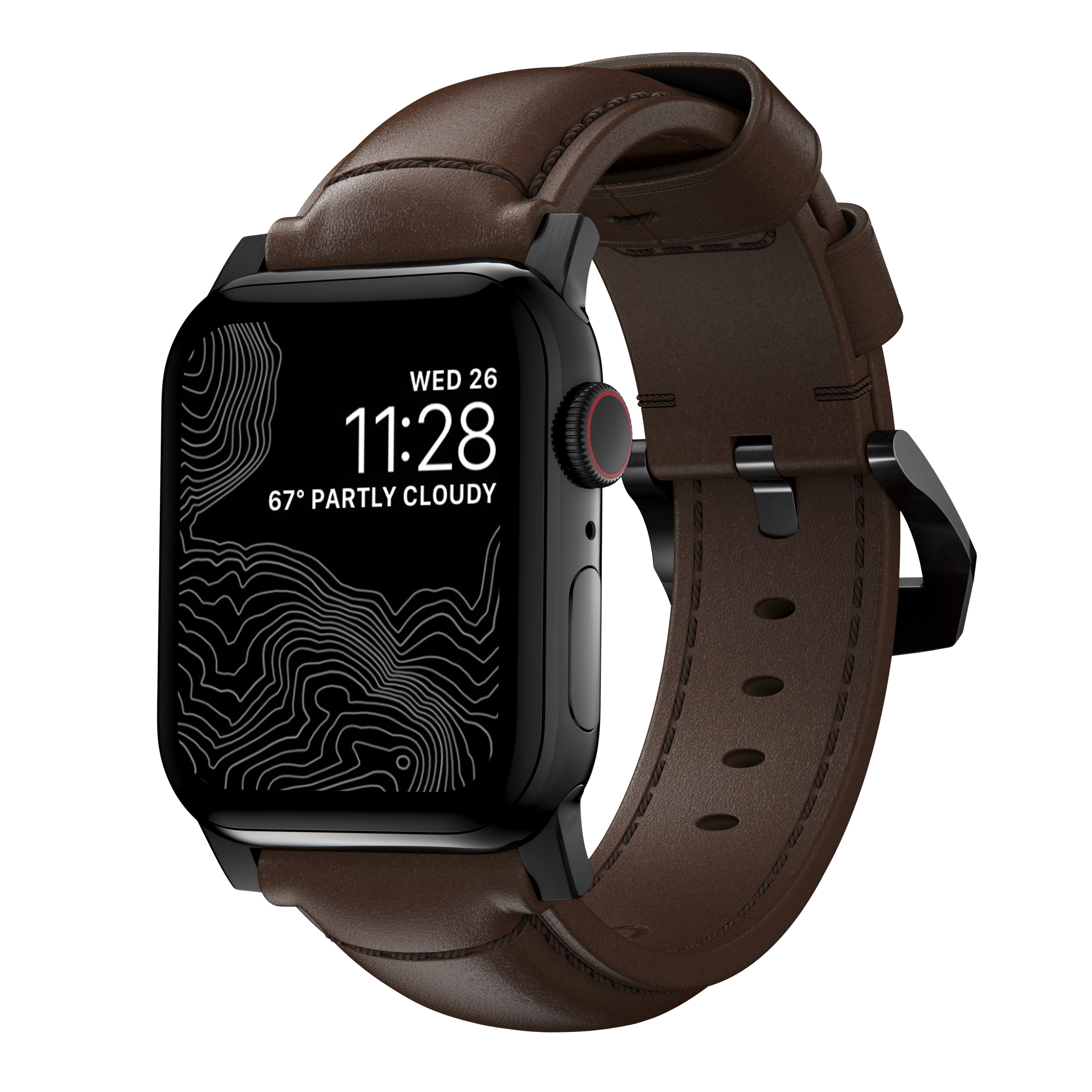 Traditional Band Apple Watch 38/40/41 mm Rustic Brown (Black Hardware)