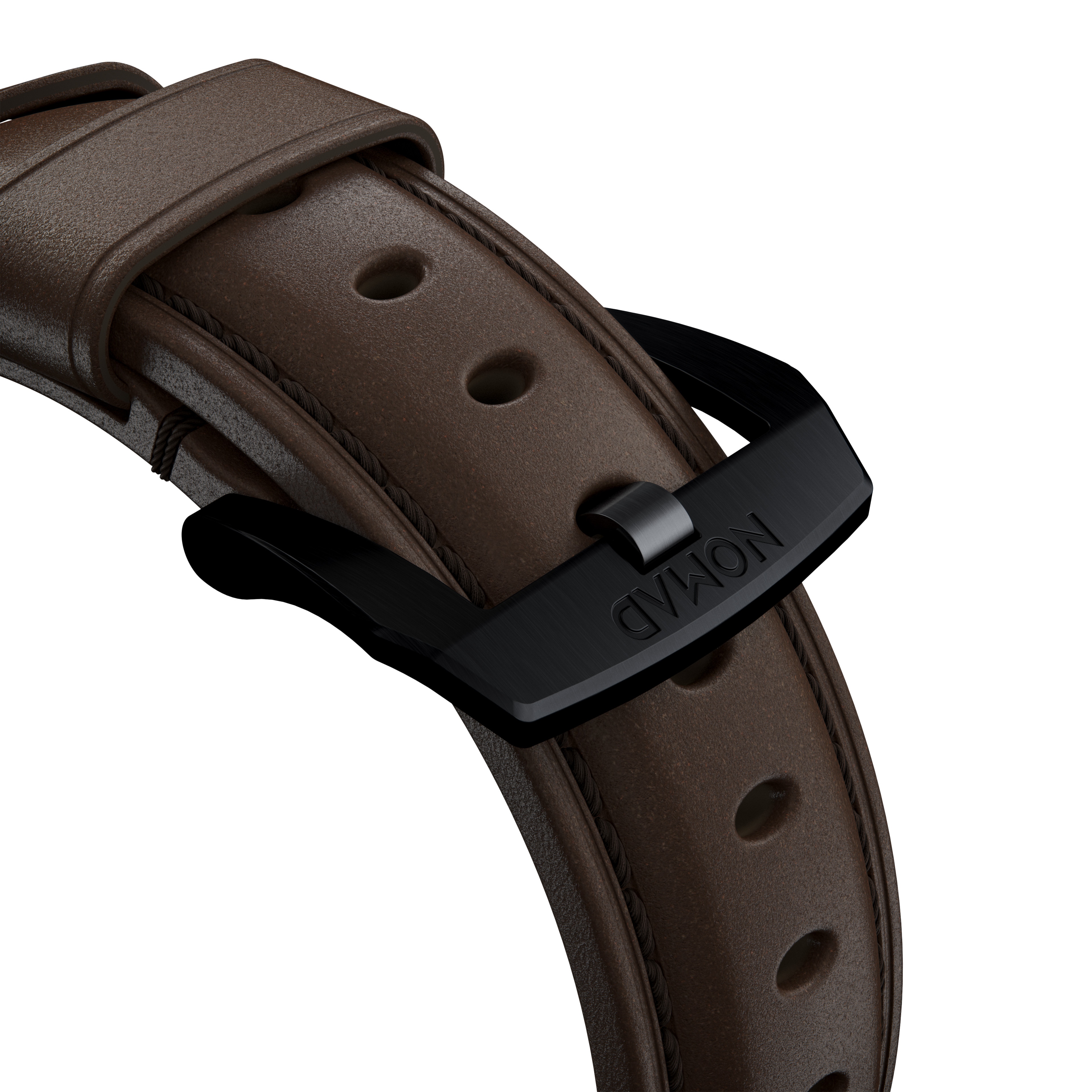 Traditional Band Apple Watch 45mm Series 9 Rustic Brown (Black Hardware)