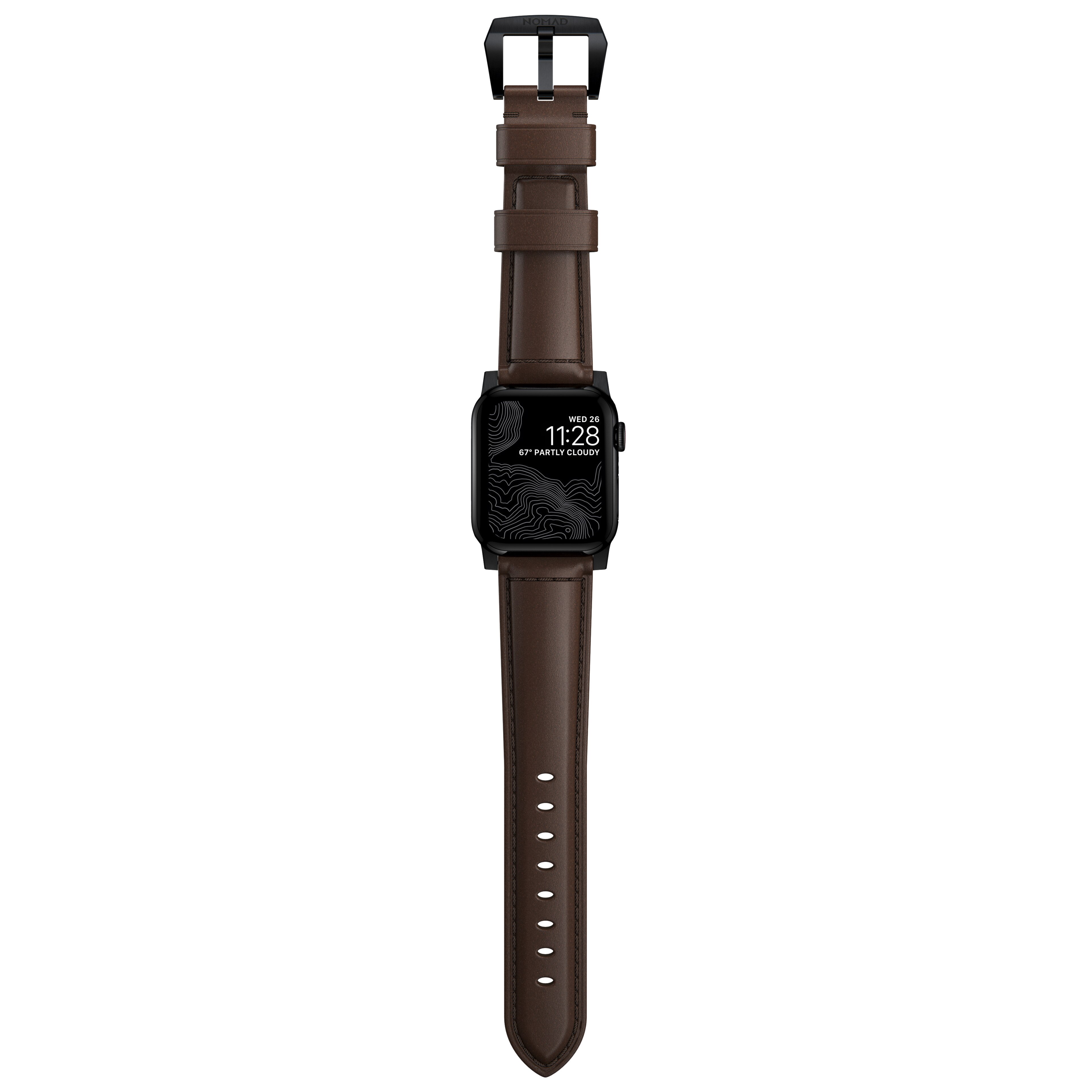 Traditional Band Apple Watch Ultra 49mm Rustic Brown (Black Hardware)