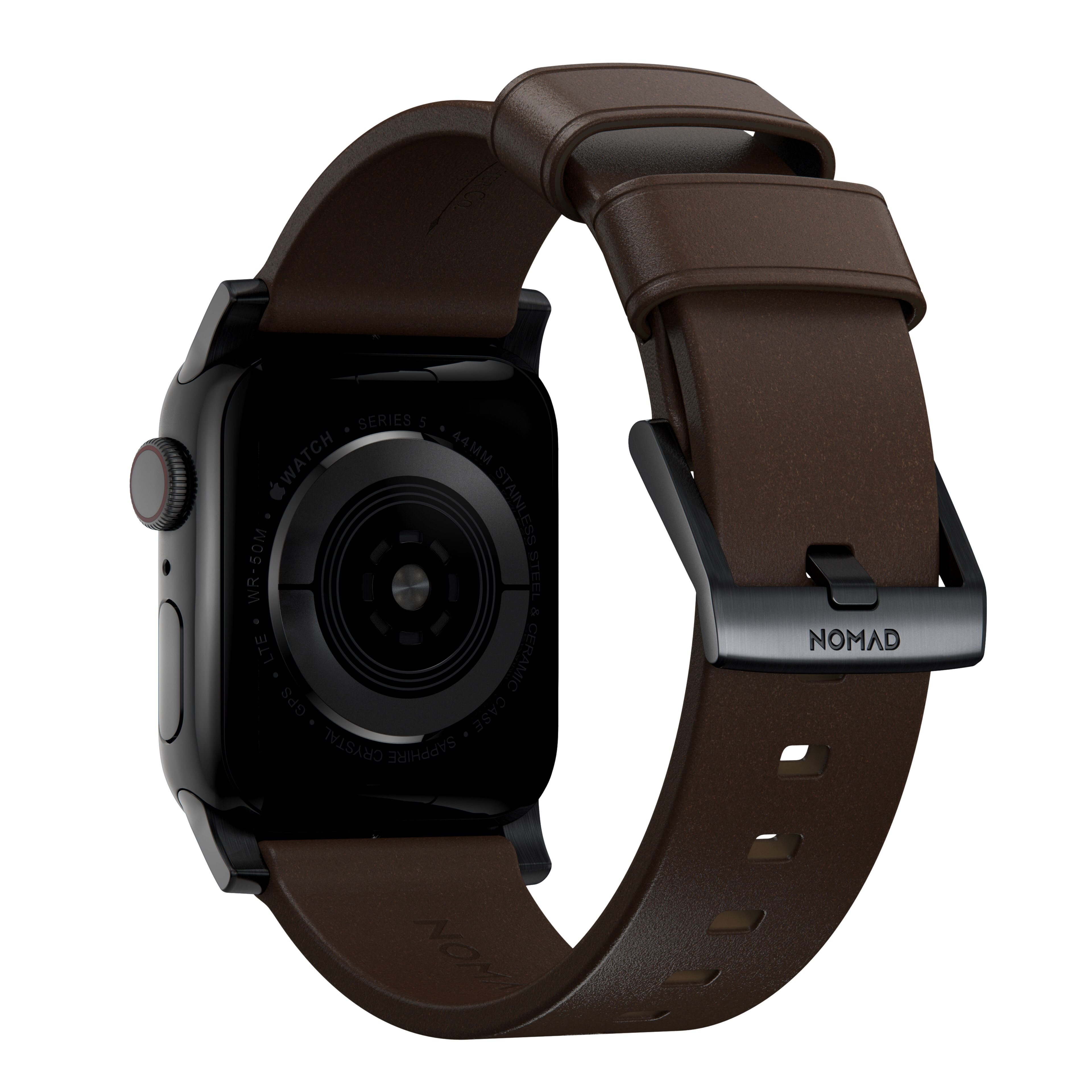 Modern Band Horween Leather Apple Watch 40mm Rustic Brown (Black Hardware)