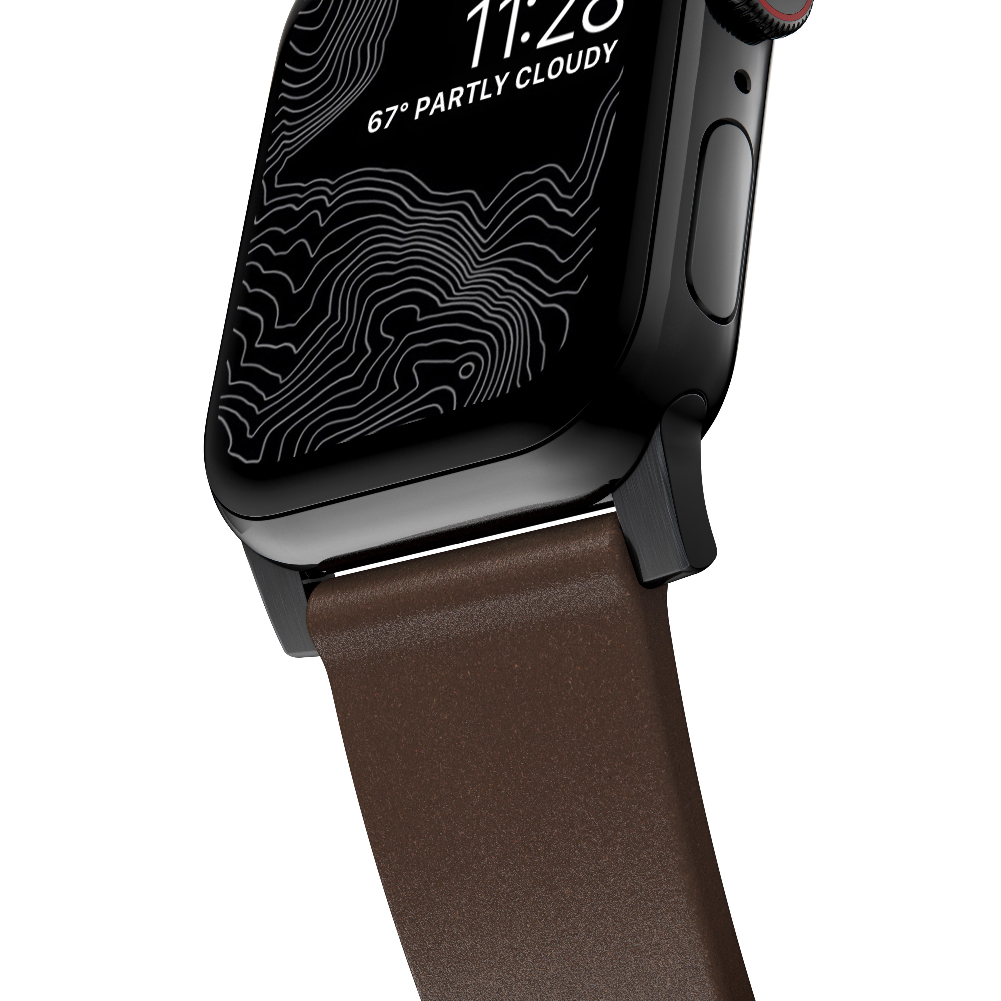 Modern Band Horween Leather Apple Watch 40mm Rustic Brown (Black Hardware)