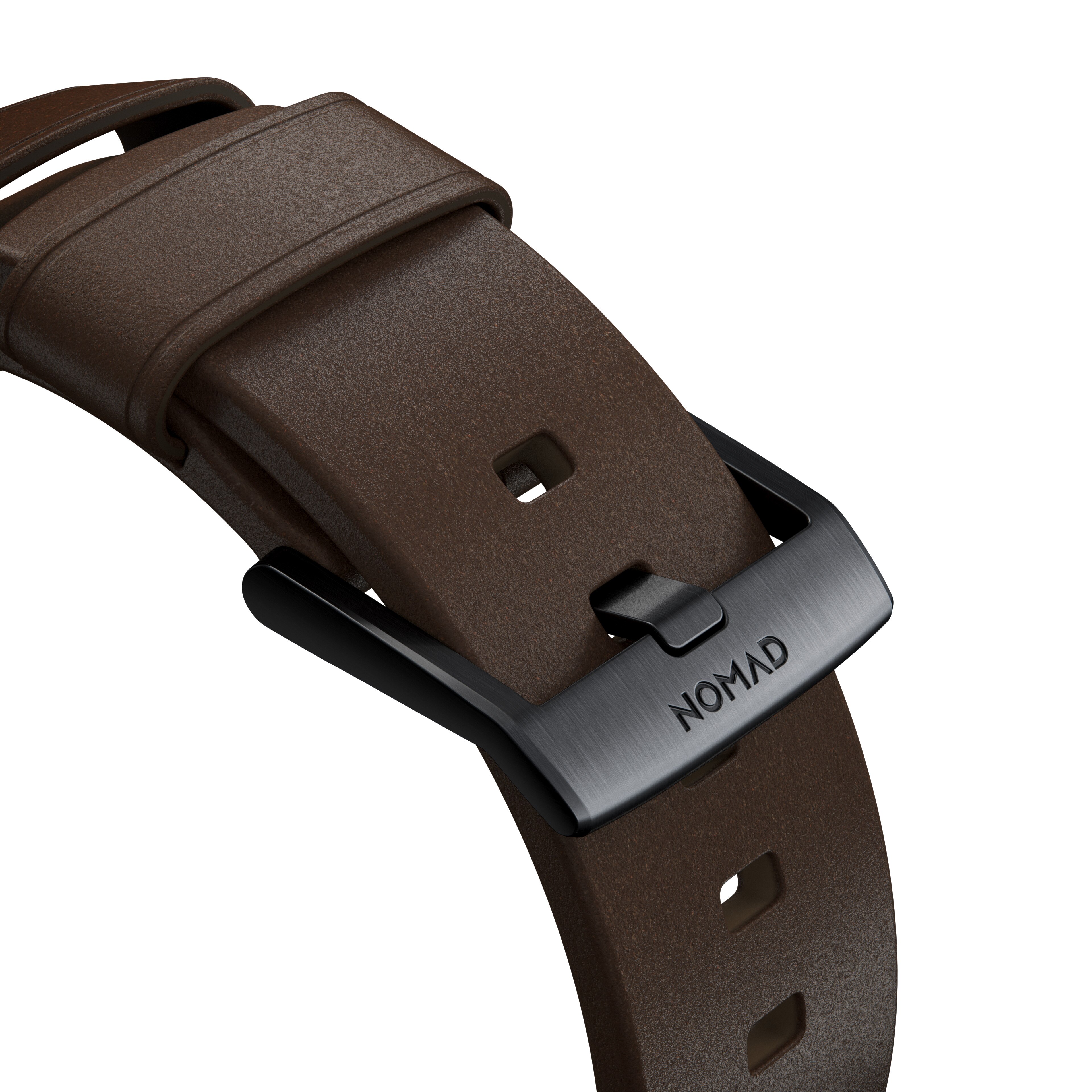 Modern Band Horween Leather Apple Watch 40mm Rustic Brown (Black Hardware)